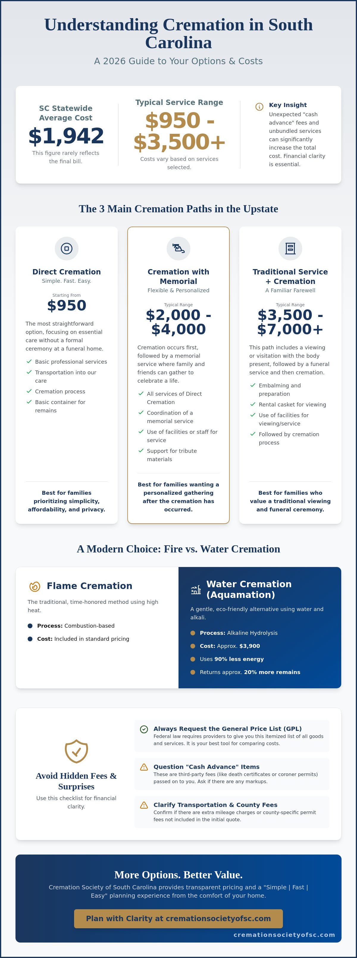 Average cost of cremation in South Carolina