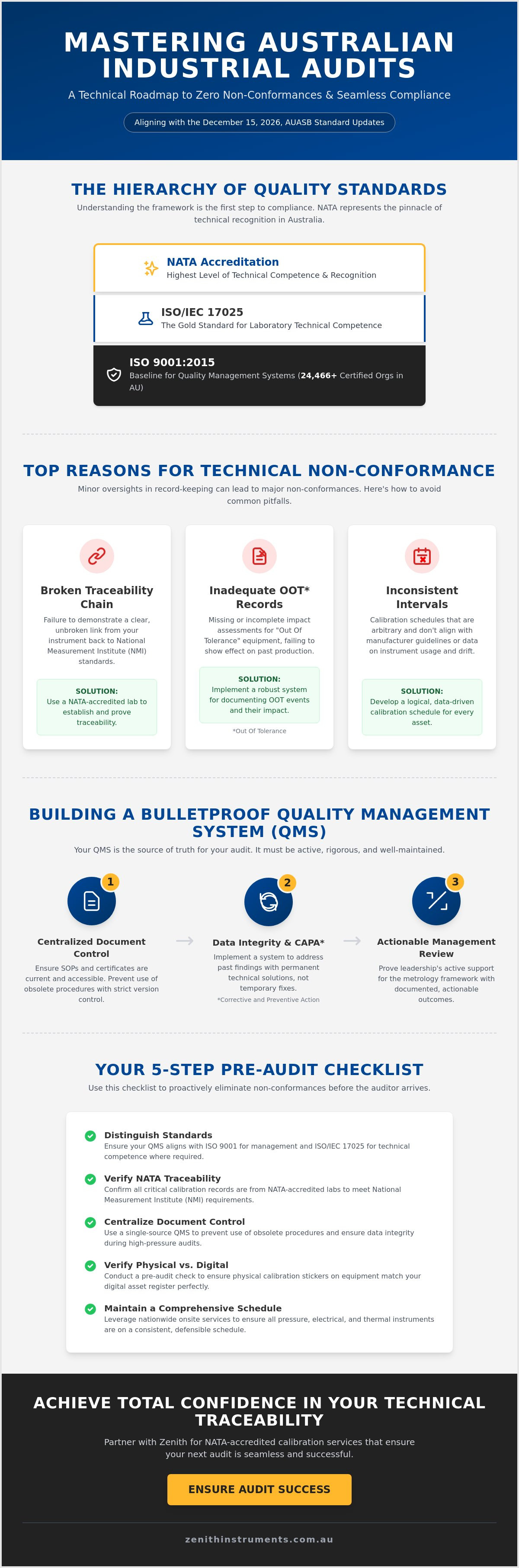 Calibration records for quality audits australia