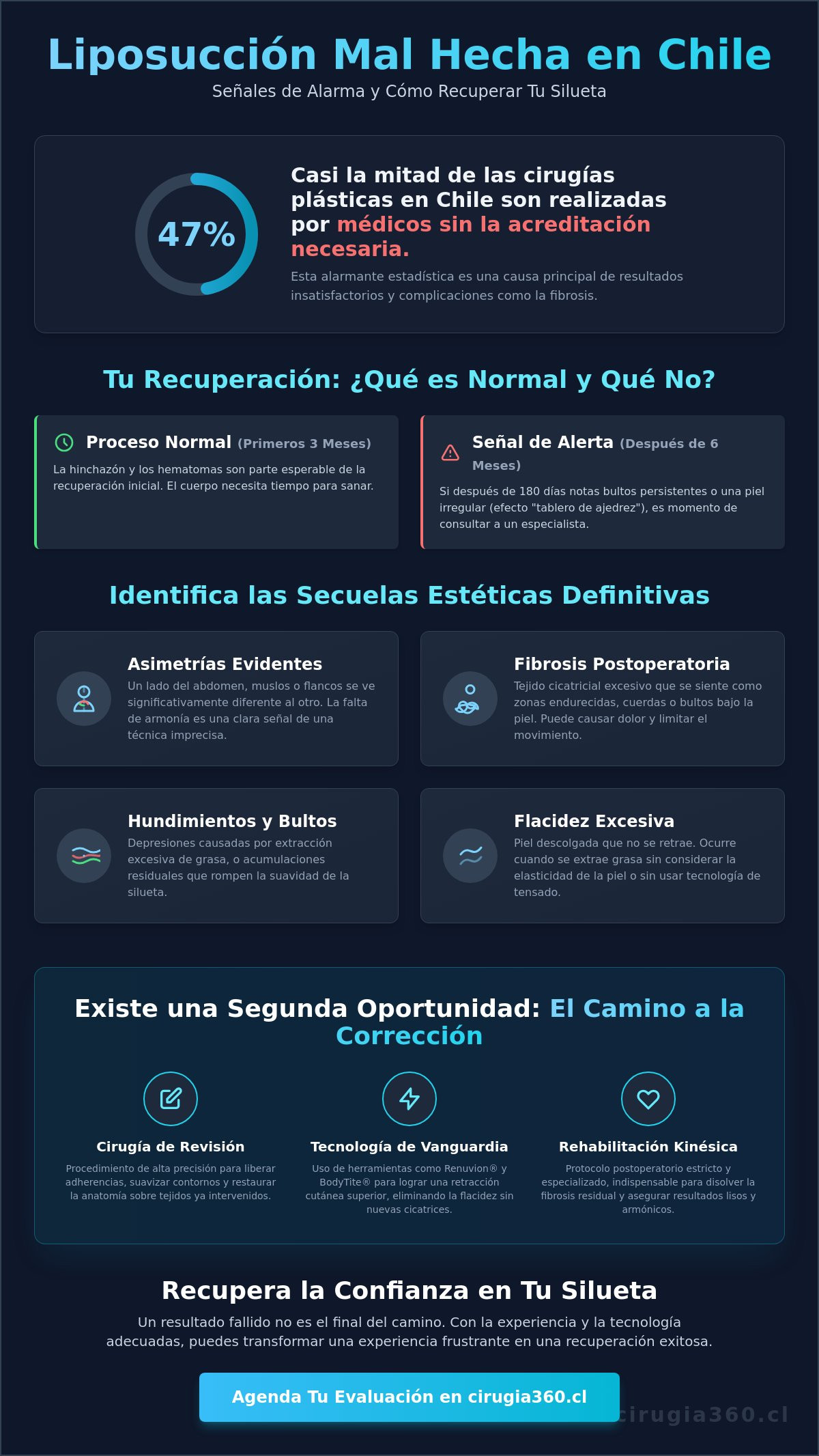 Cómo arreglar una liposucción mal hecha en Chile