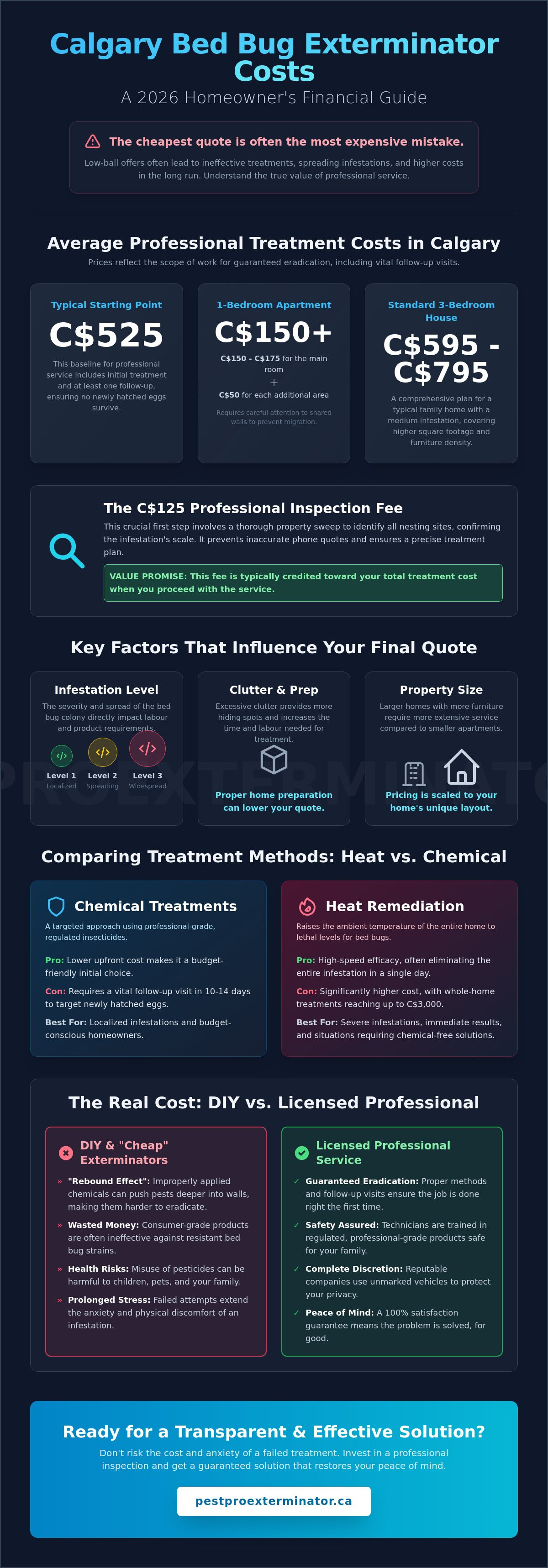 Bed bug exterminator cost