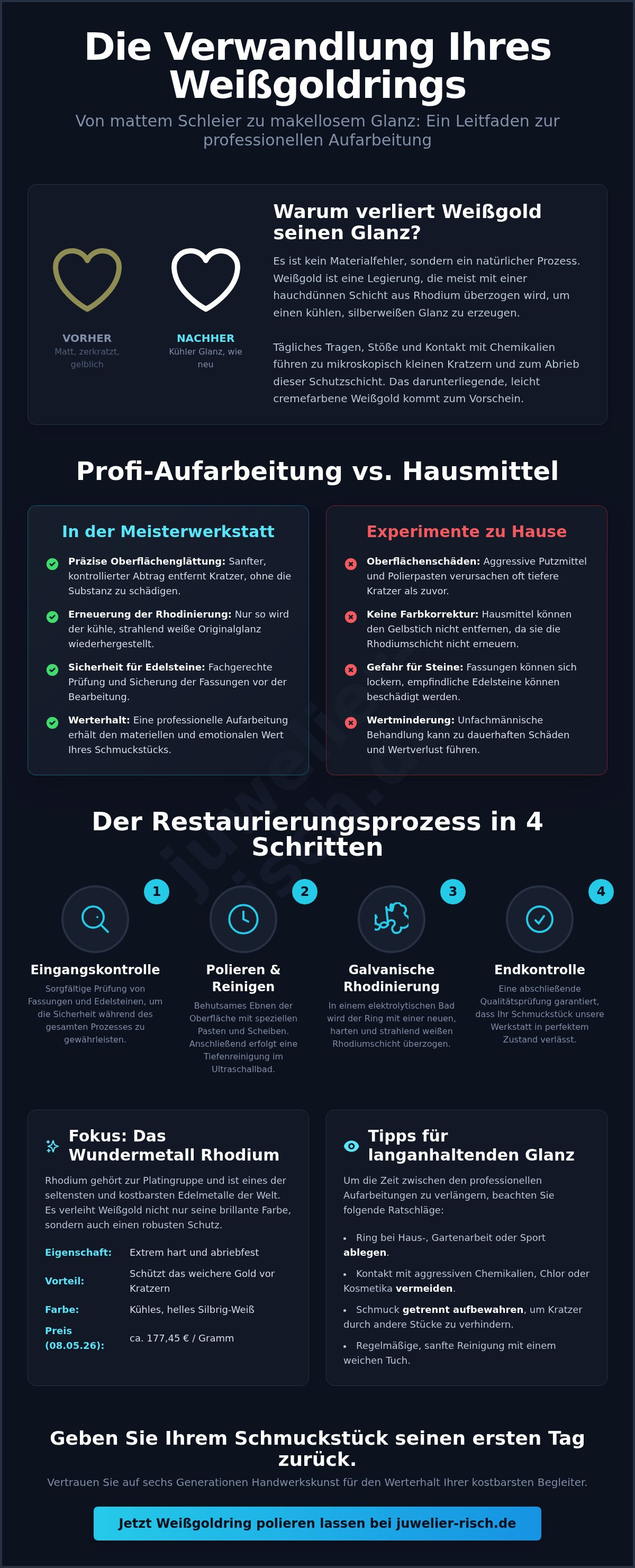 Weißgold ring polieren lassen
