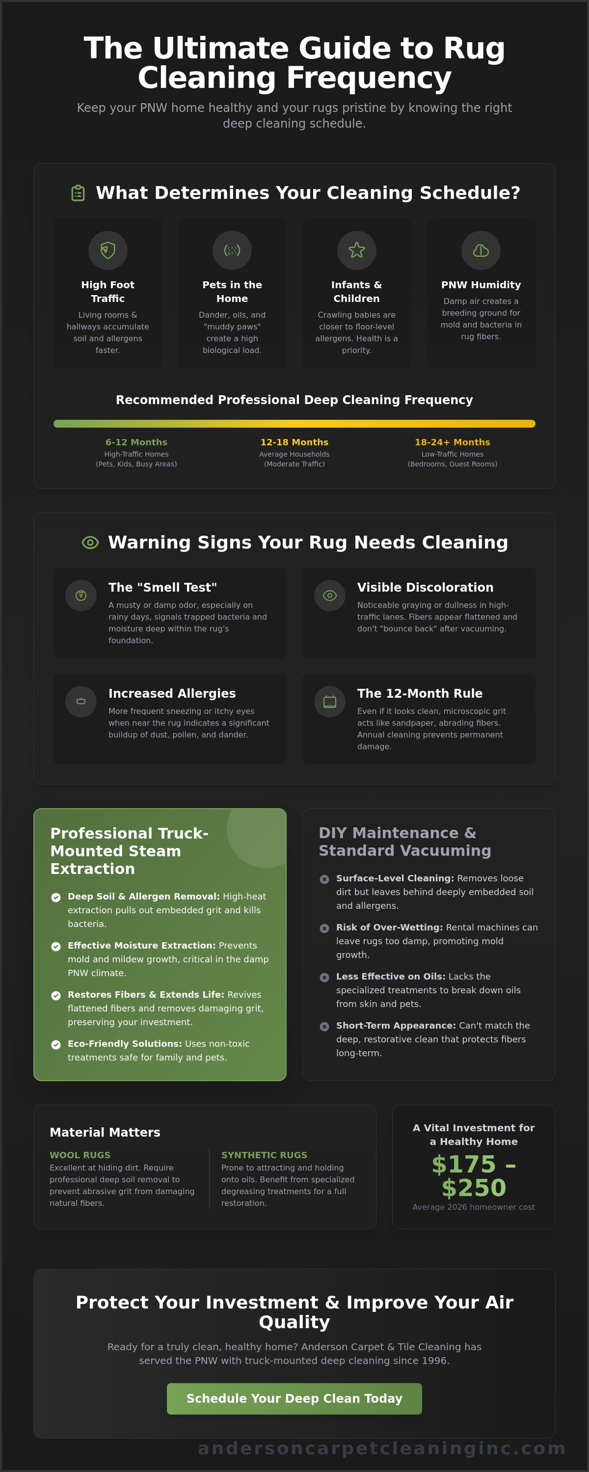 Rug cleaning frequency