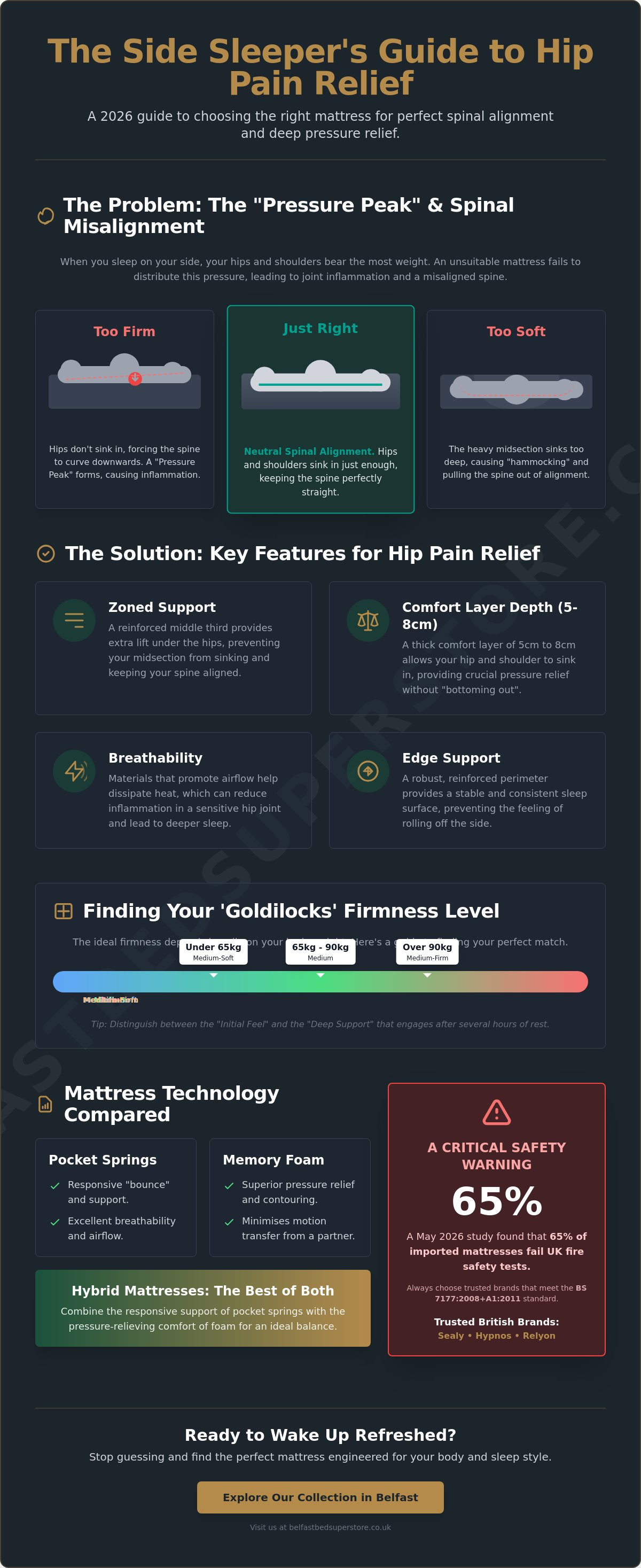 Mattress for side sleepers with hip pain