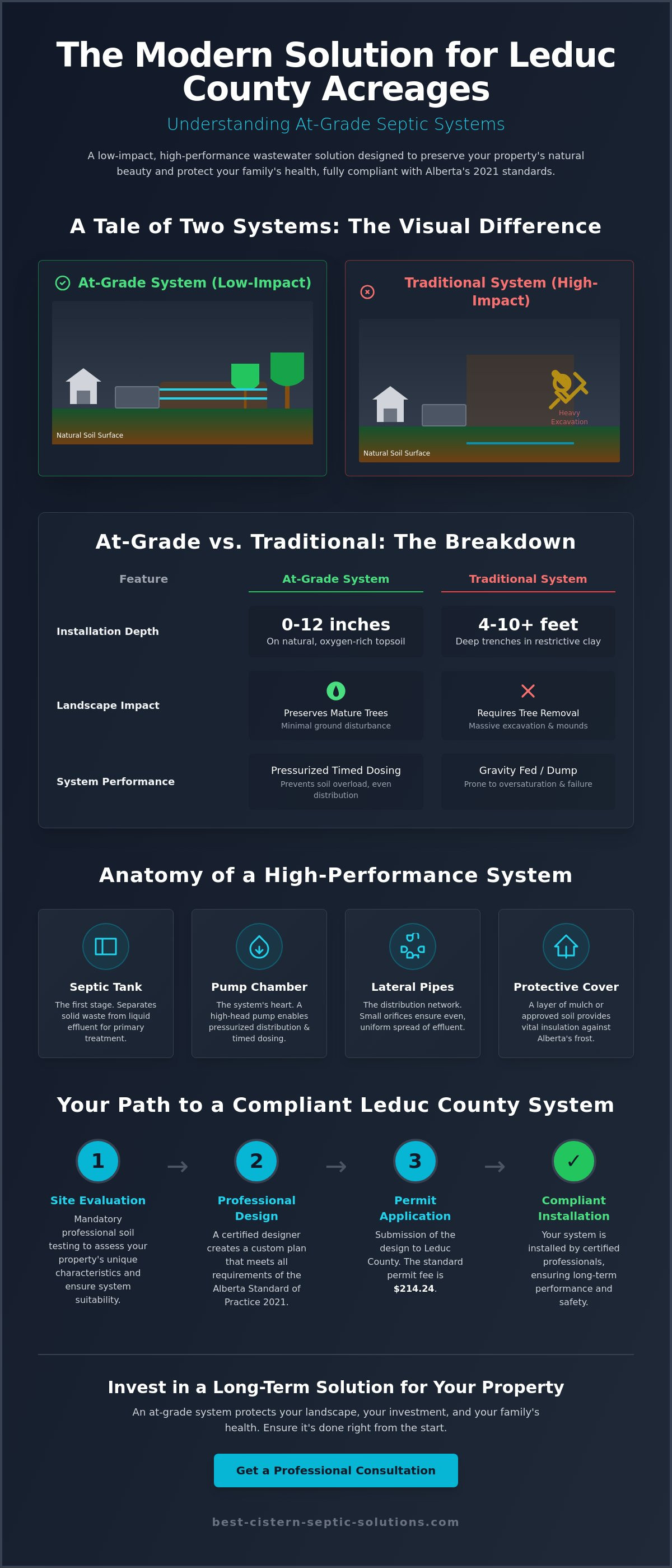At-grade septic system Leduc County