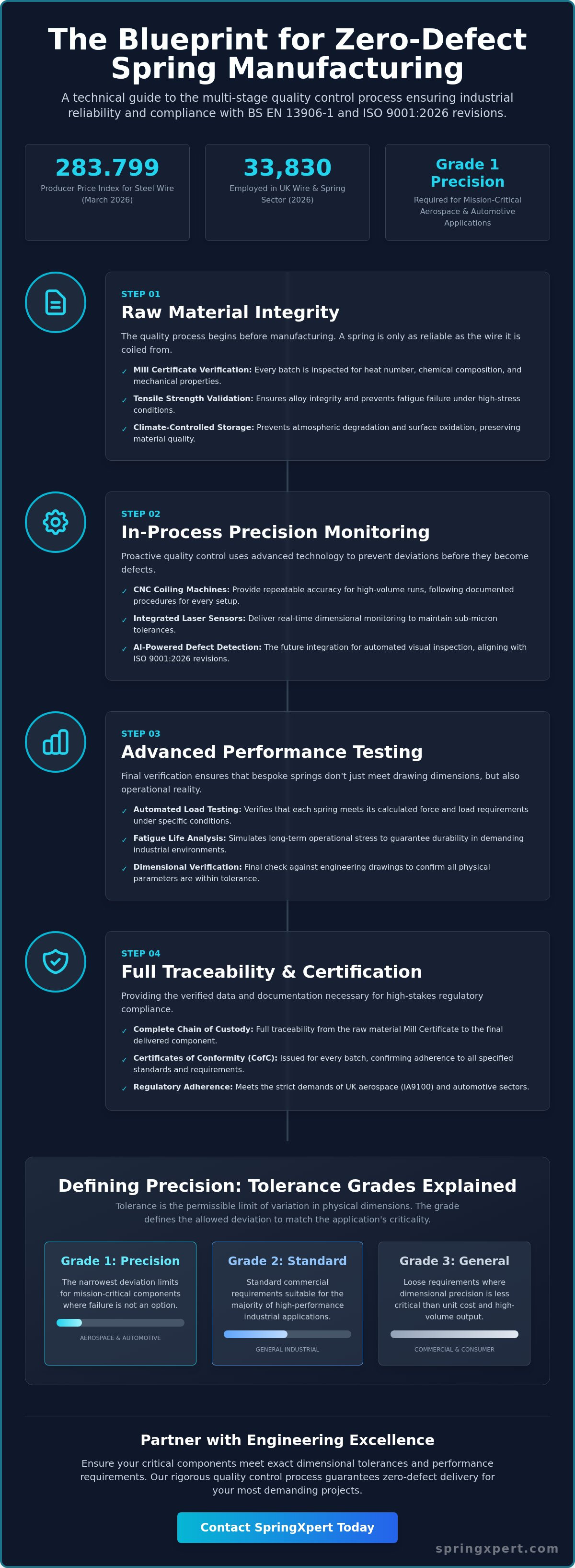 Spring manufacturing quality control process