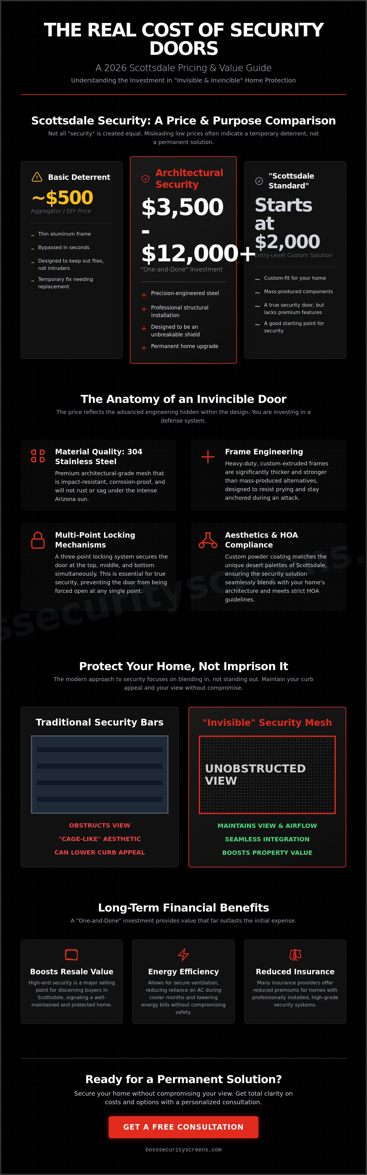 Cost of custom security doors Scottsdale