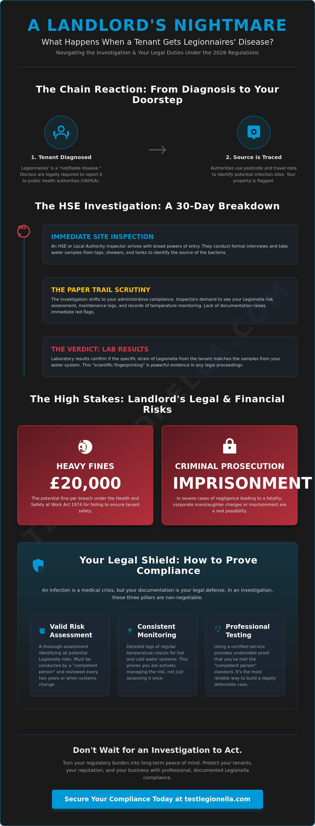 What happens if a tenant gets legionnaires' disease