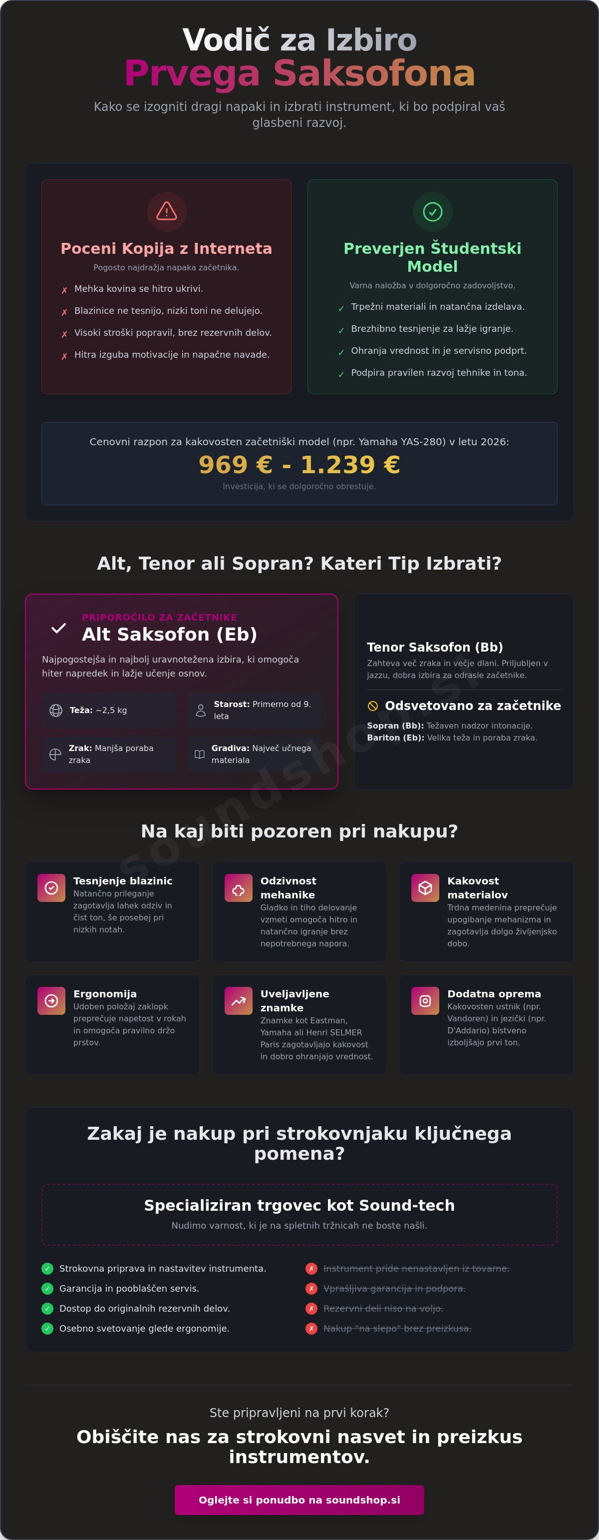Kako izbrati prvi saksofon