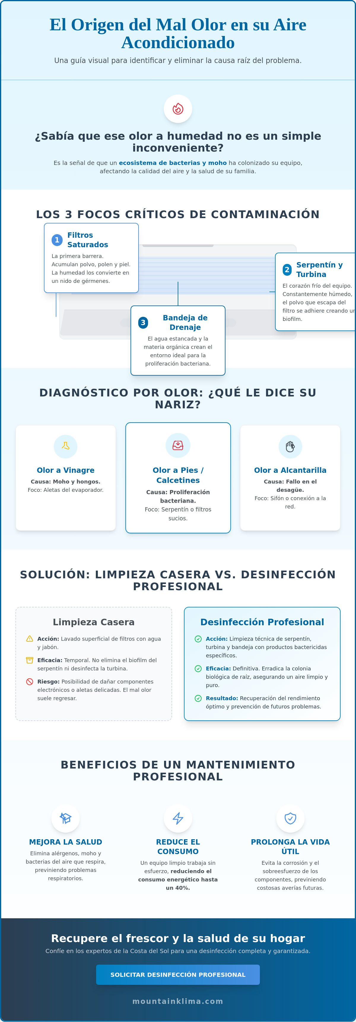 Mal olor del aire acondicionado en casa solución