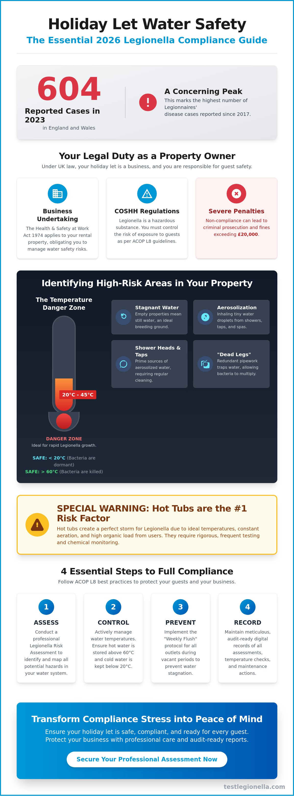 Legionella risk assessment for holiday lets uk