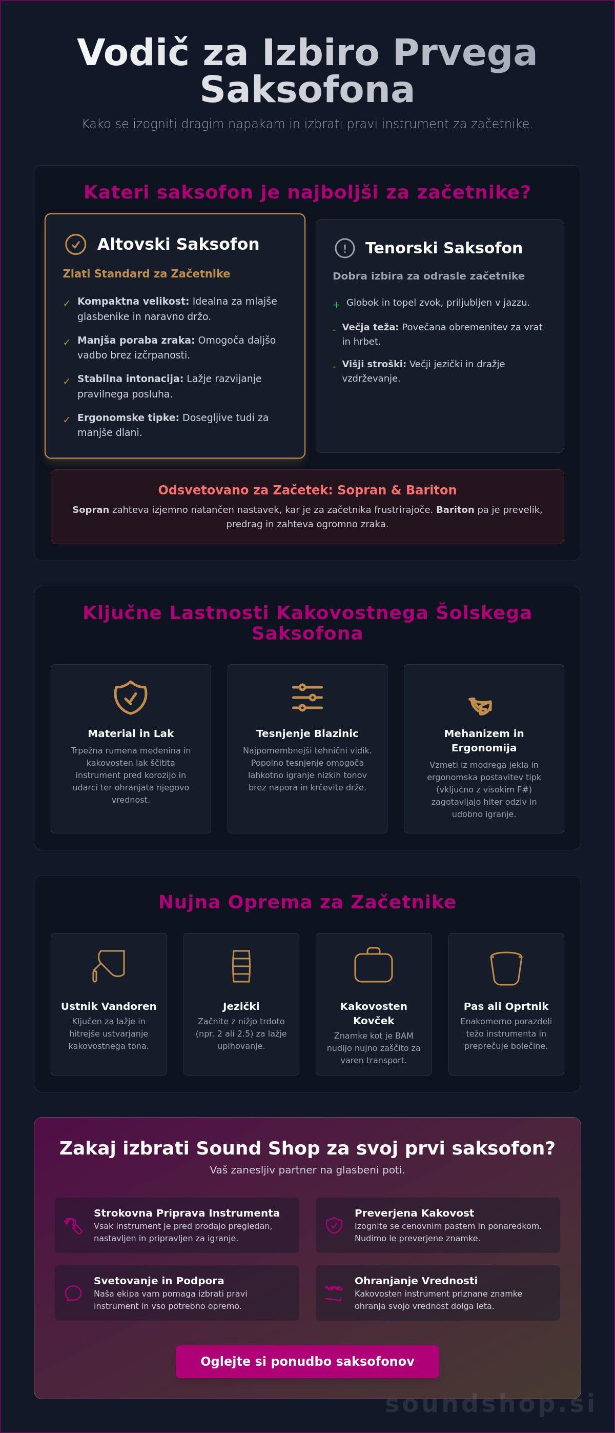 Saksofon za začetnike