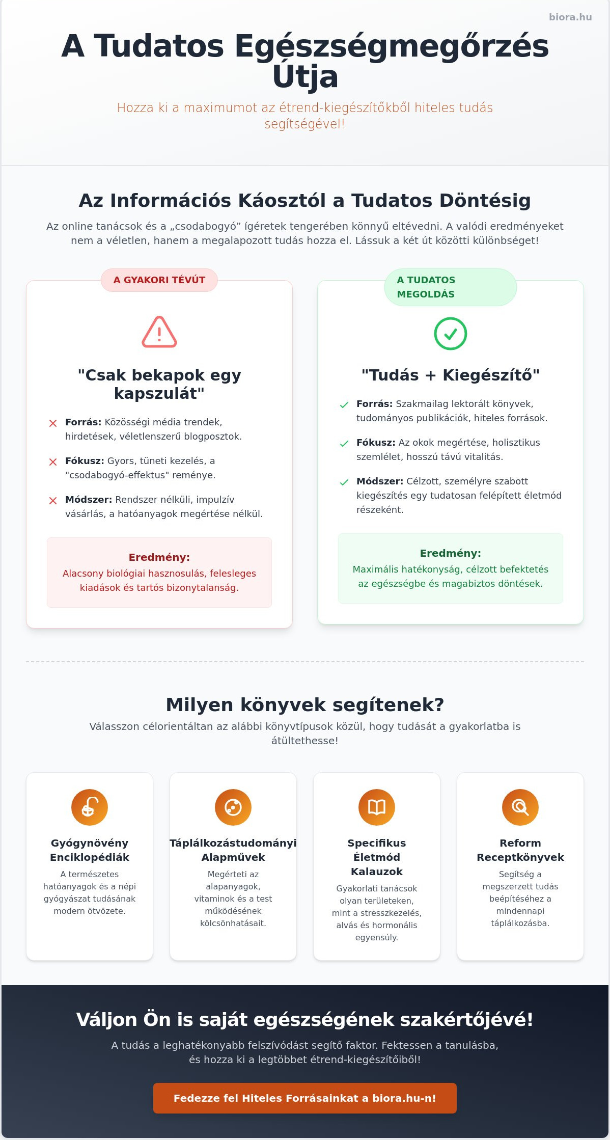 Egészségmegőrző könyvek étrend-kiegészítők mellé