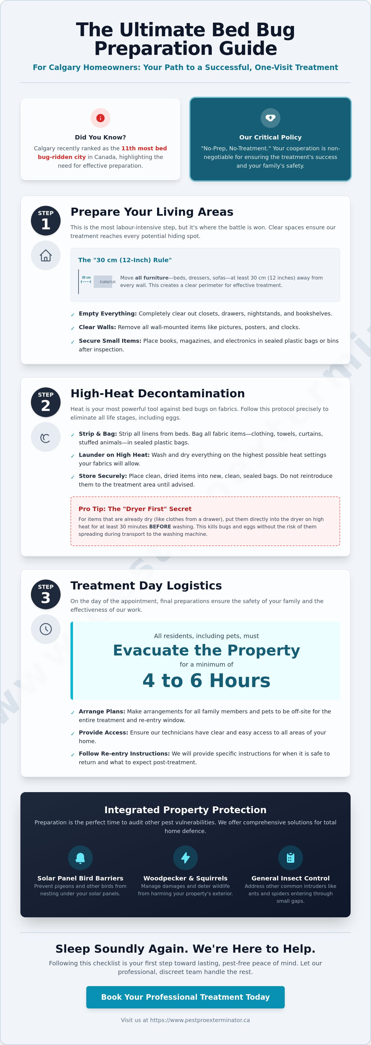 Bed bug preparation checklist Calgary