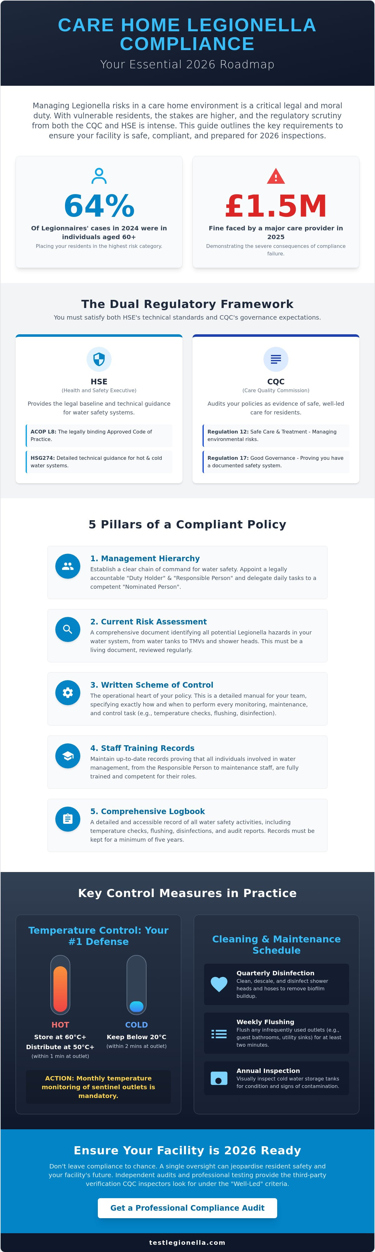 Care home legionella policy requirements