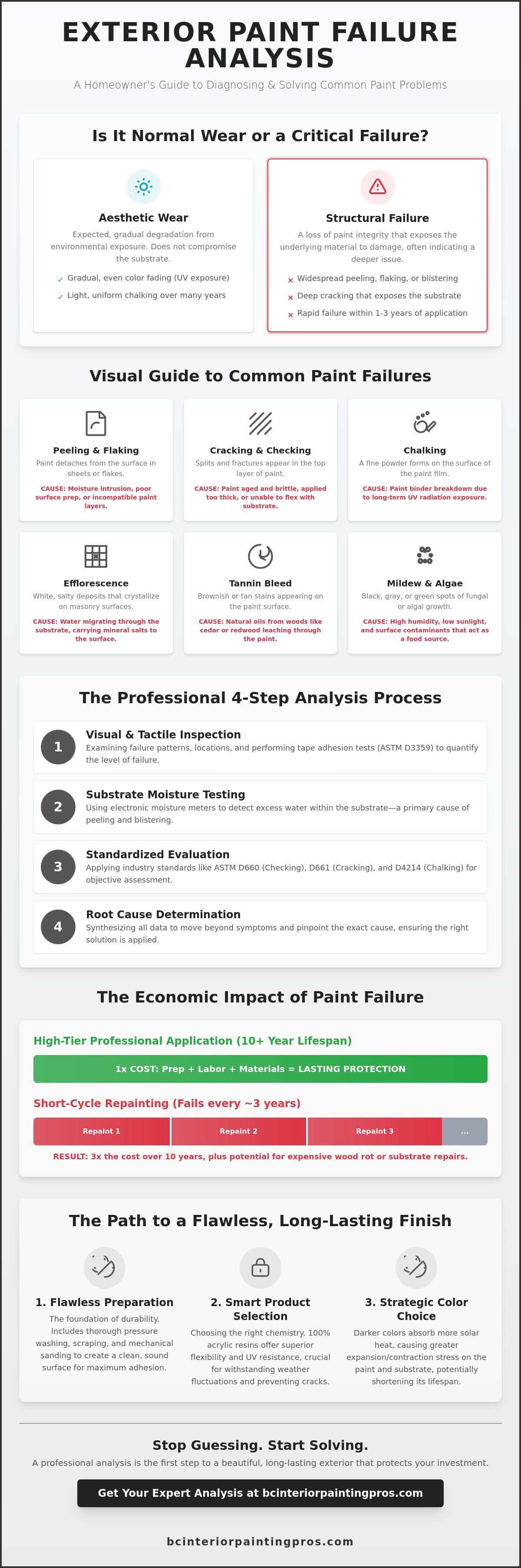 Exterior paint failure analysis