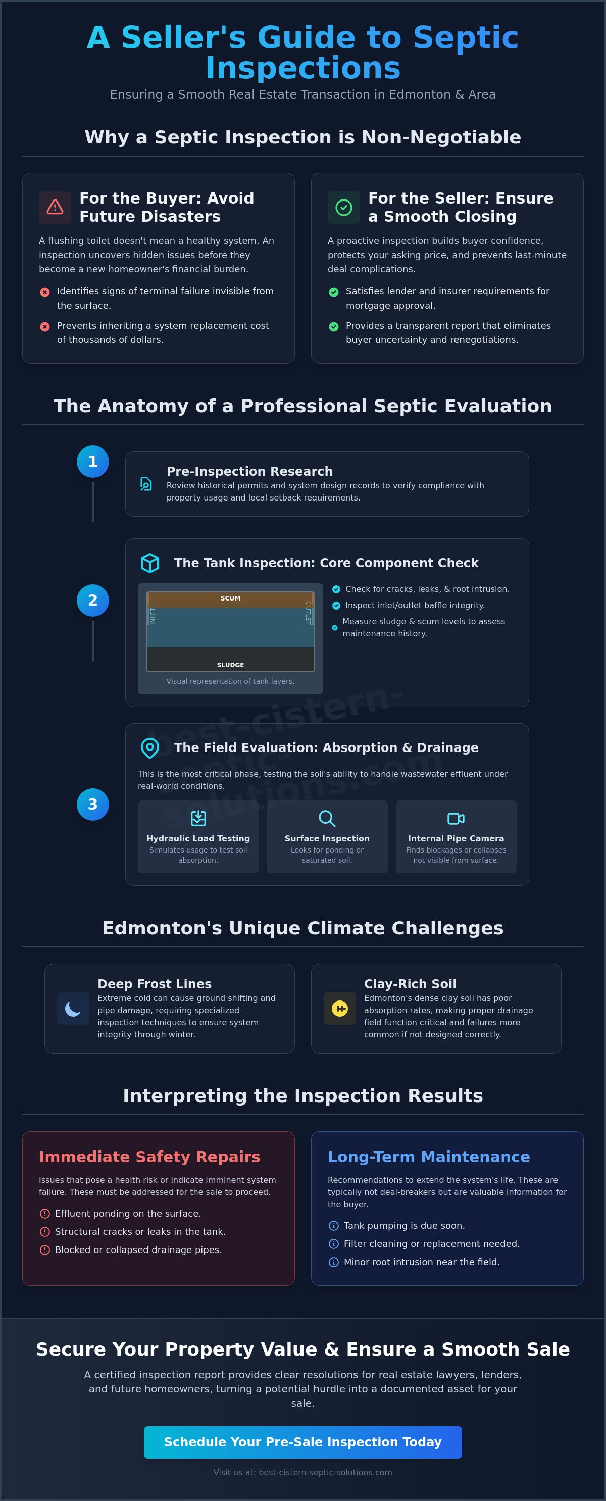 Septic inspection for real estate sale Edmonton