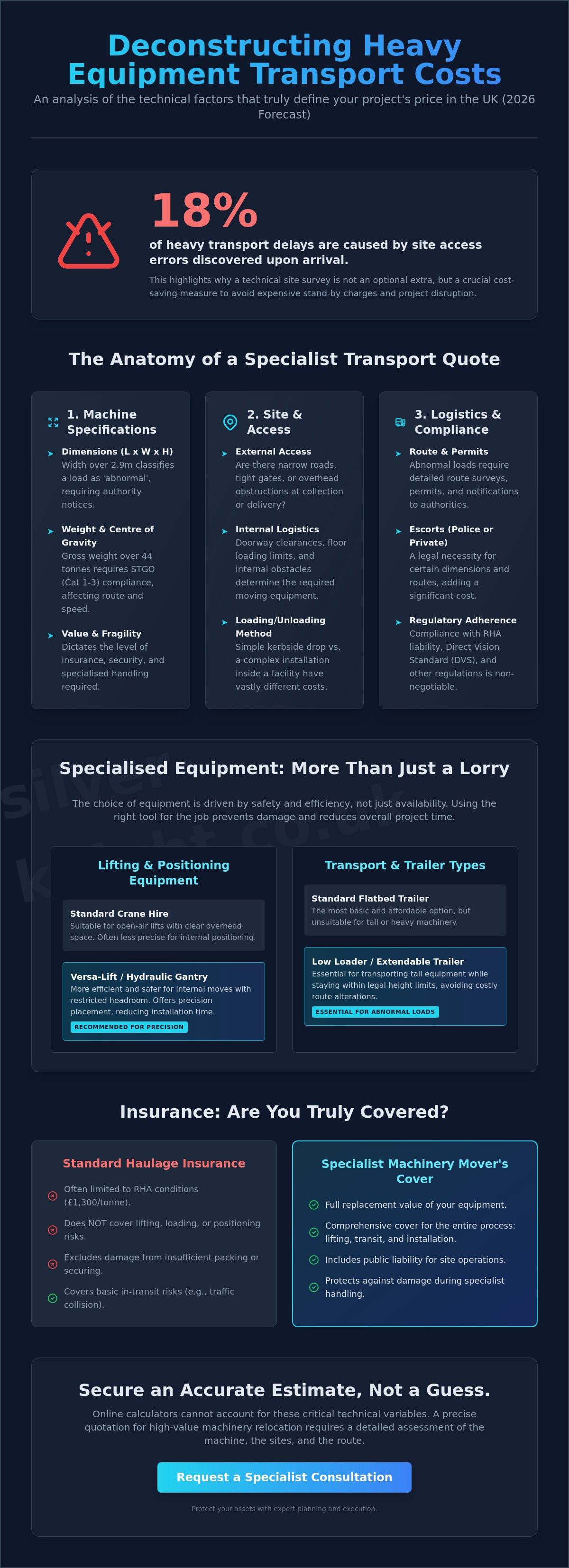 Heavy equipment transport cost UK
