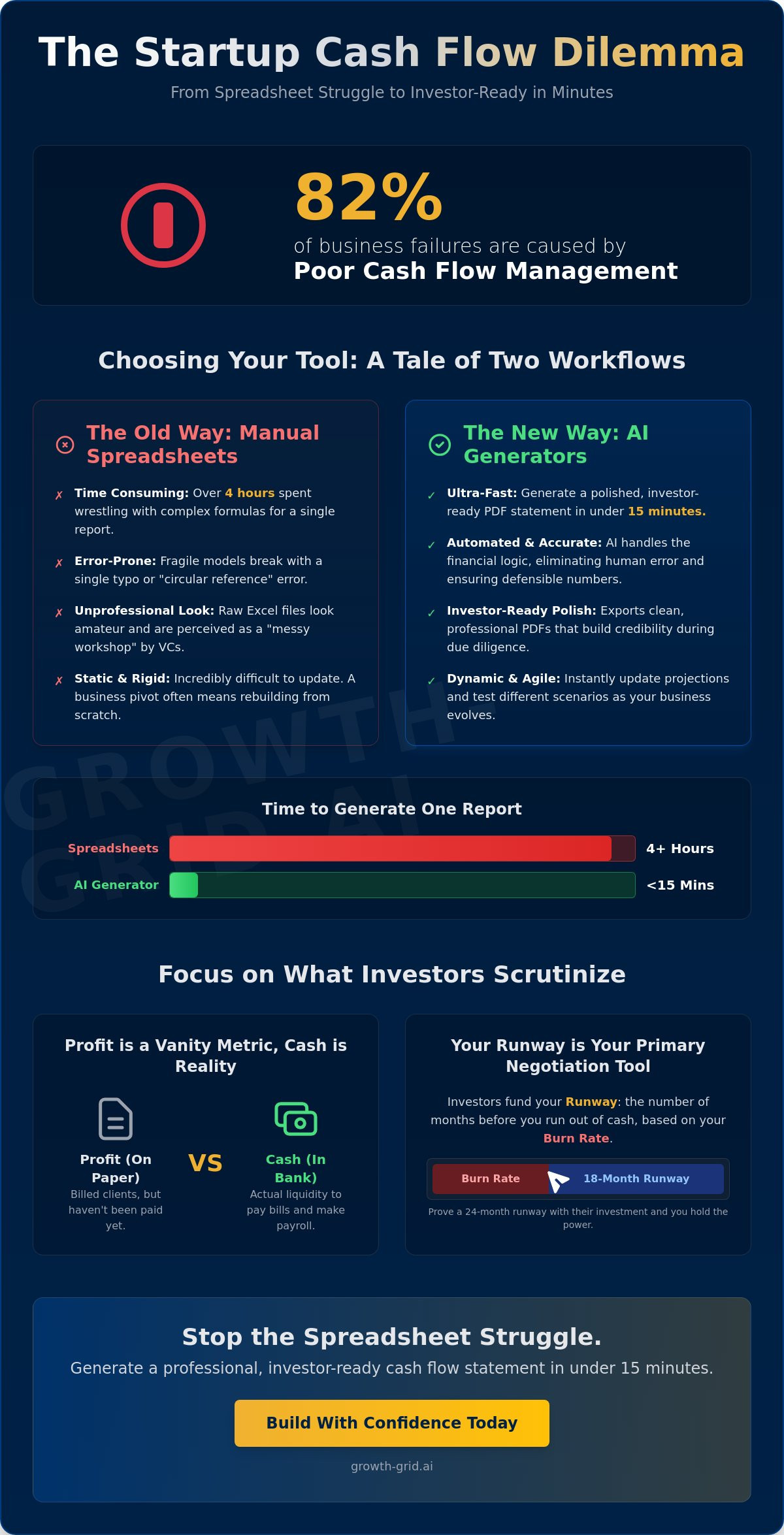Cash flow statement generator for startup