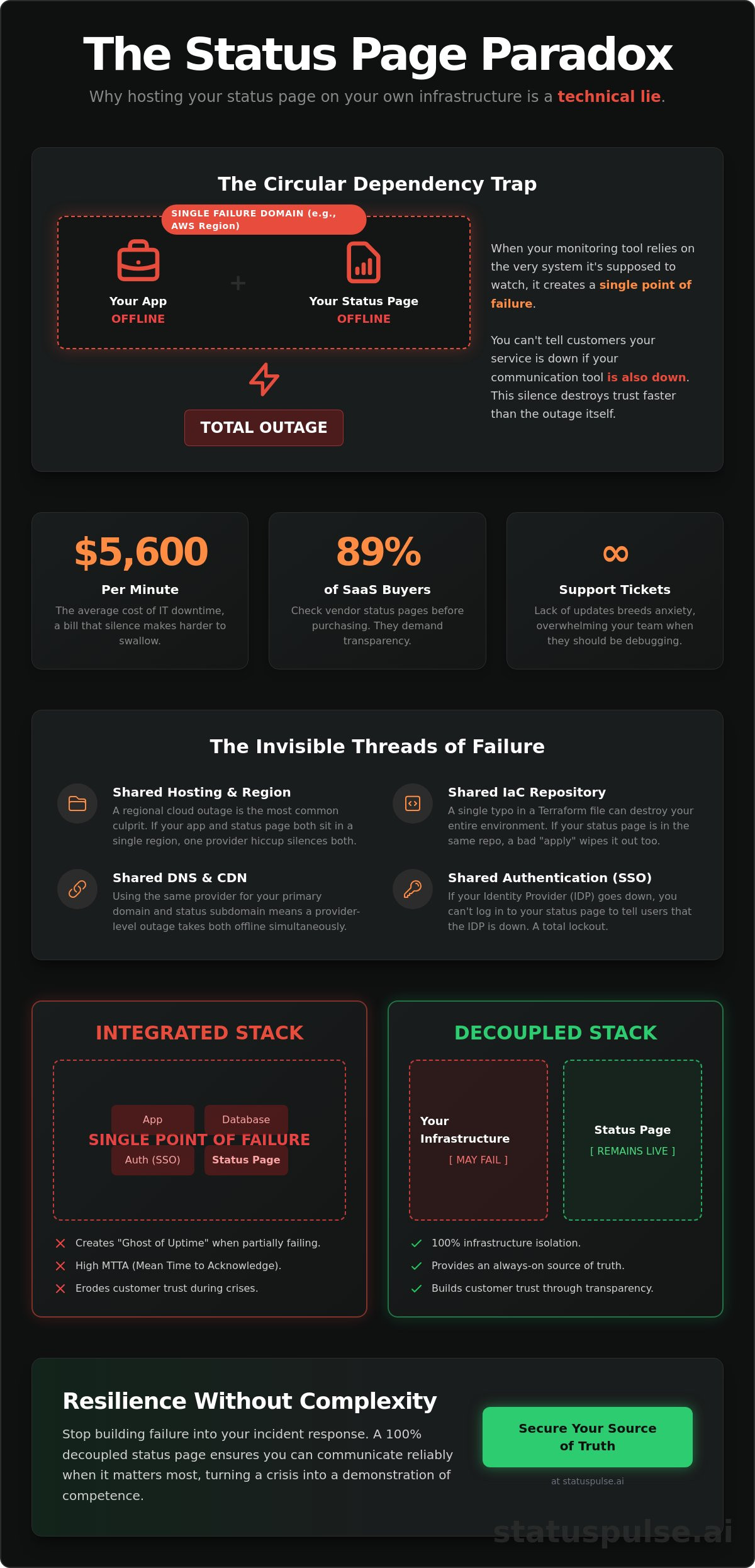 Why Your Status Page Shouldn't Run on the Same Infrastructure It Monitors