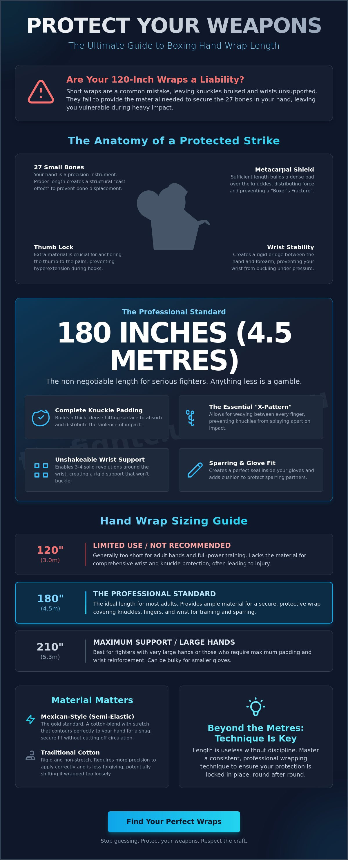 Best length for boxing hand wraps