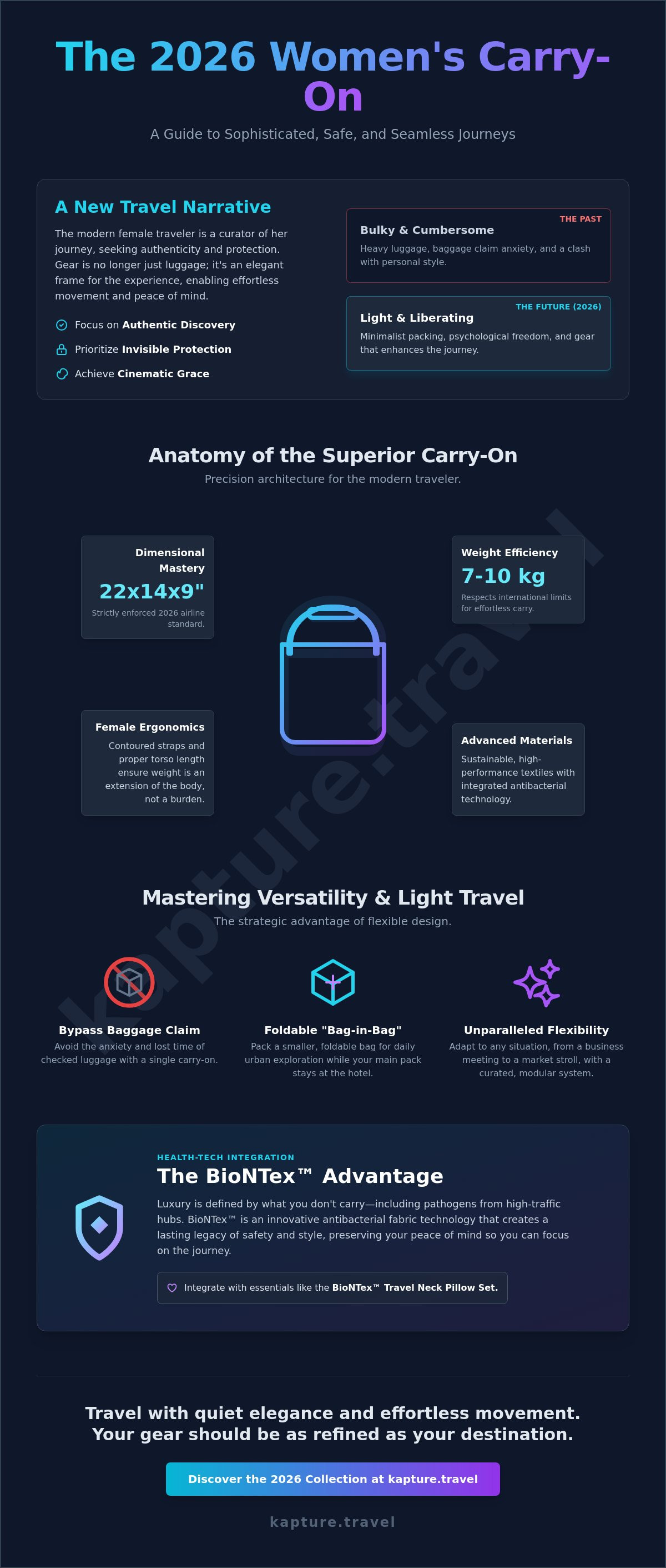 Women's travel backpack carry on