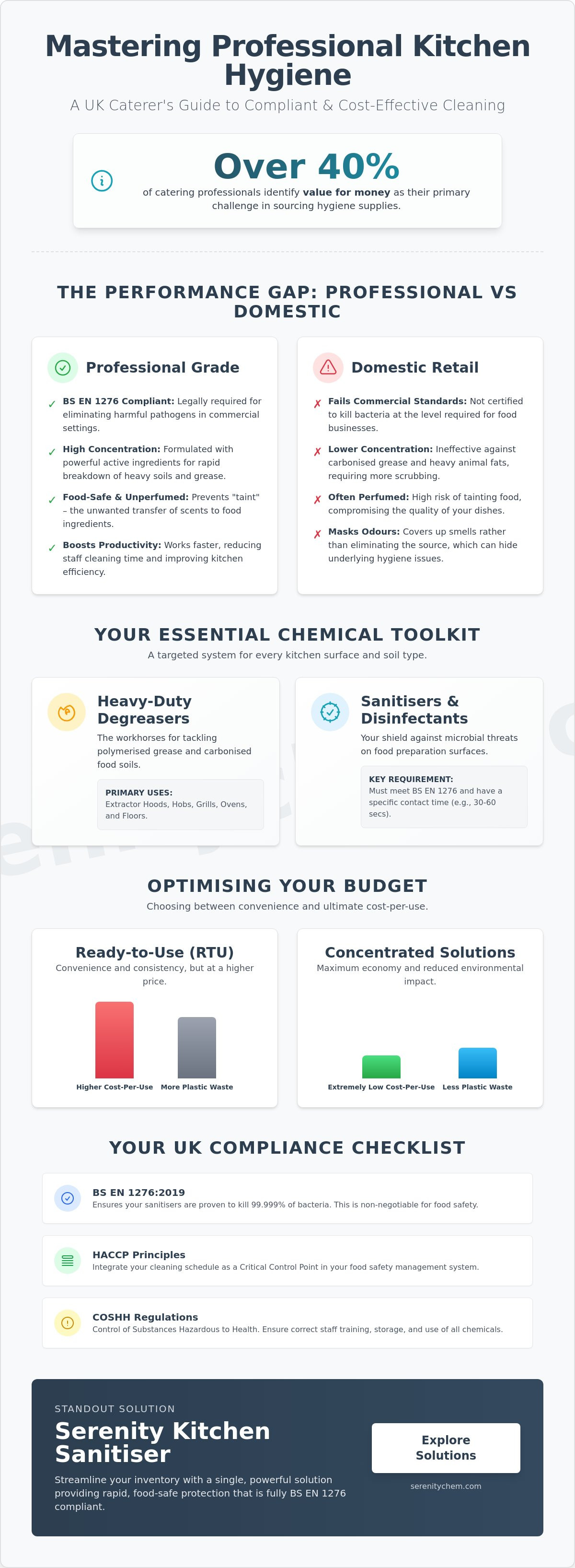 Catering kitchen cleaning chemicals UK