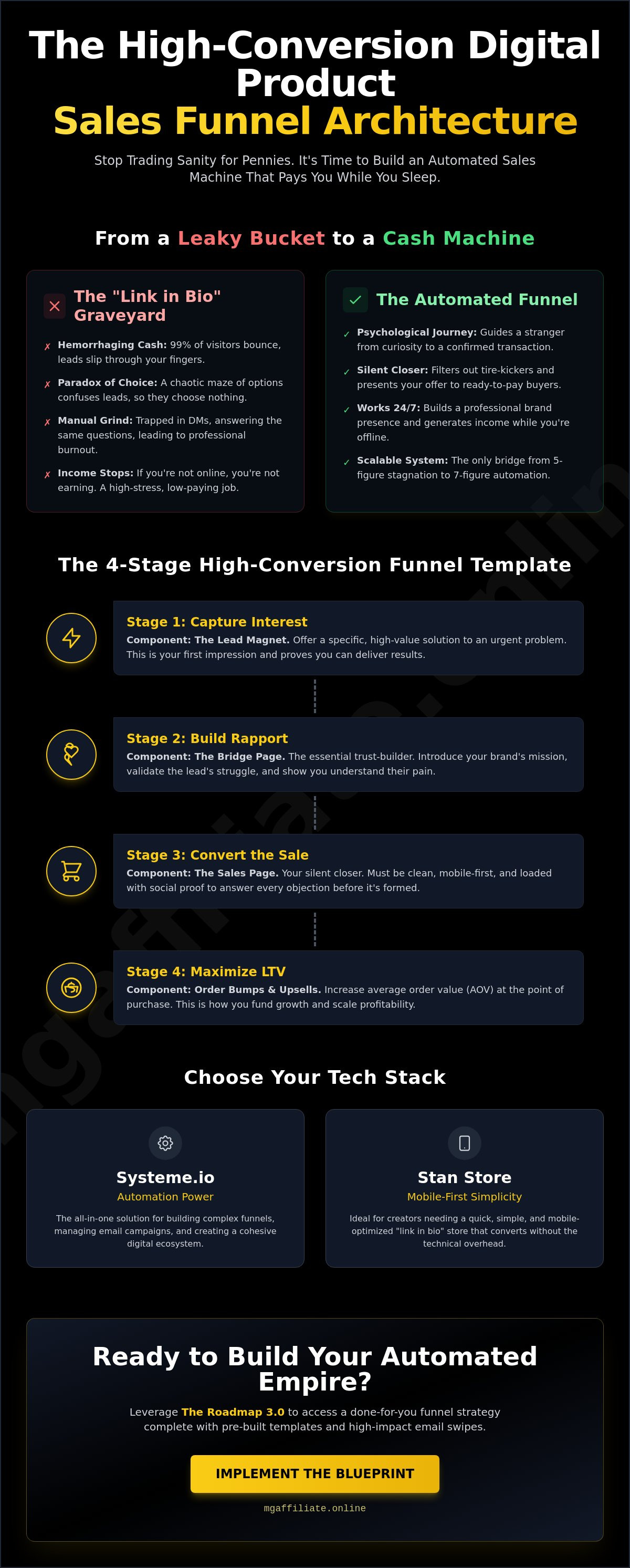 Digital product sales funnel template