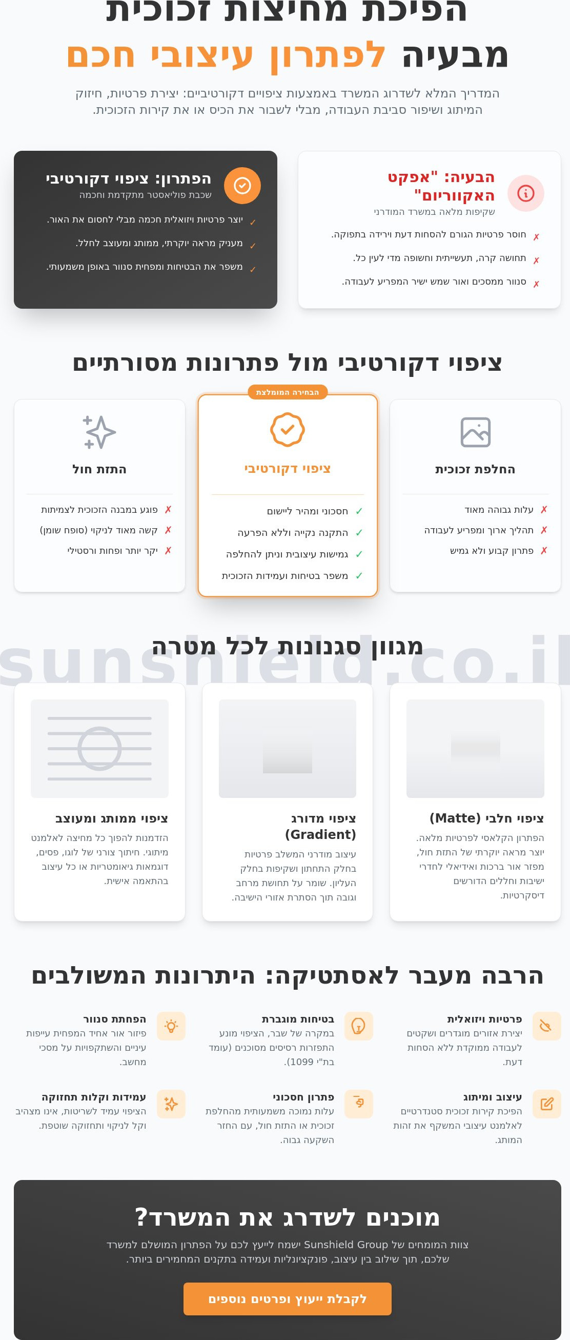 ציפוי דקורטיבי למחיצות זכוכית במשרד