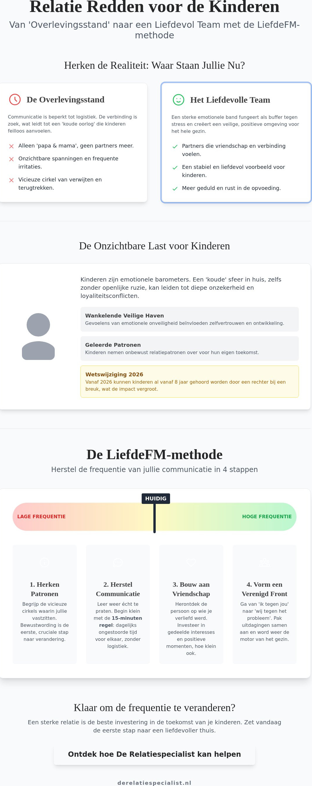 Relatie redden om scheiding te voorkomen met kinderen