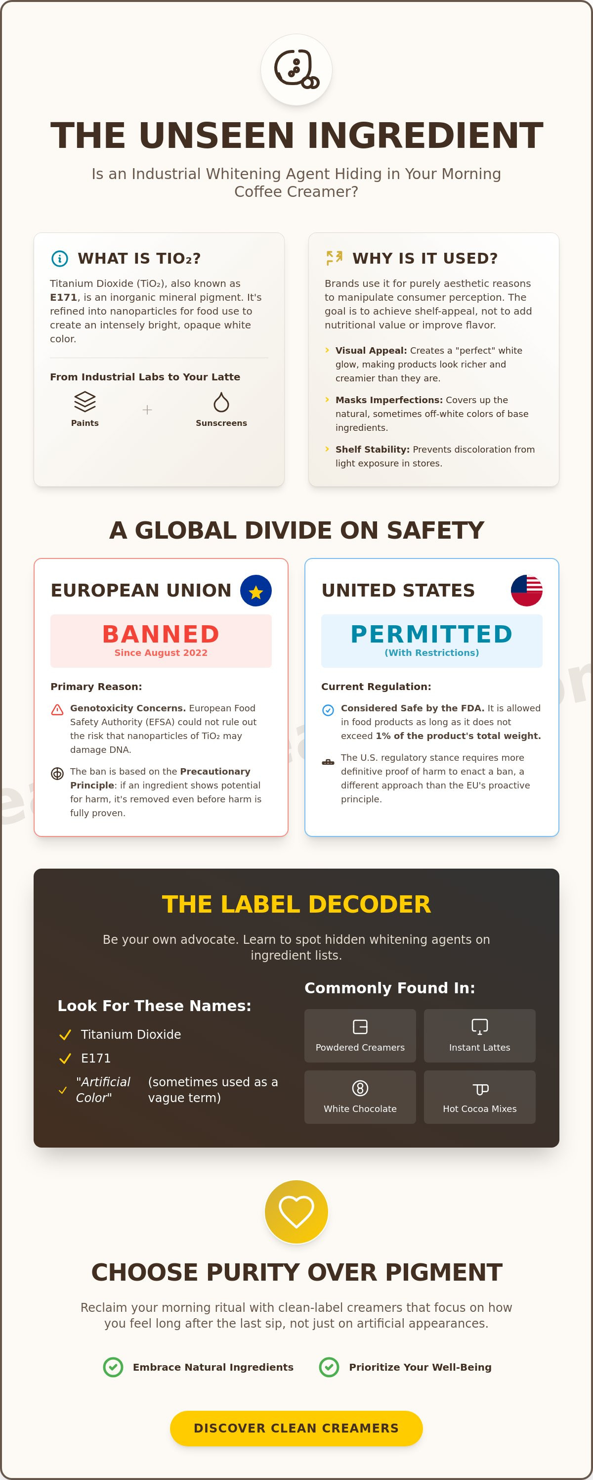 Is titanium dioxide in coffee creamer safe