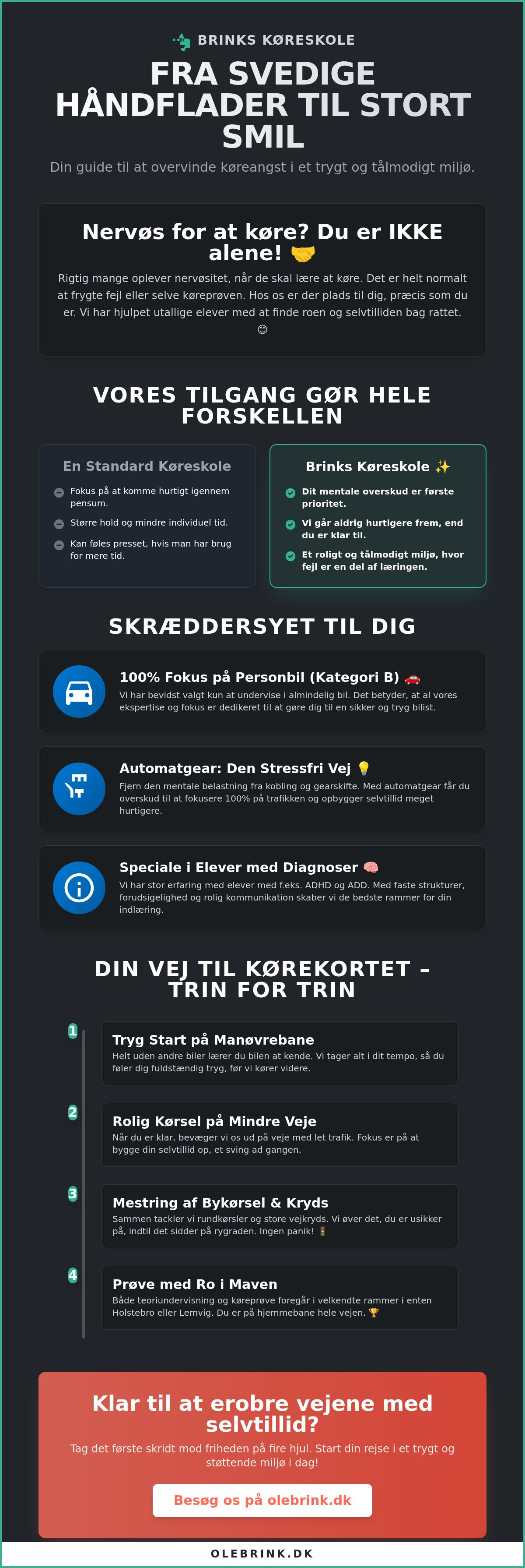 Køreskole med speciale i nervøse elever Holstebro
