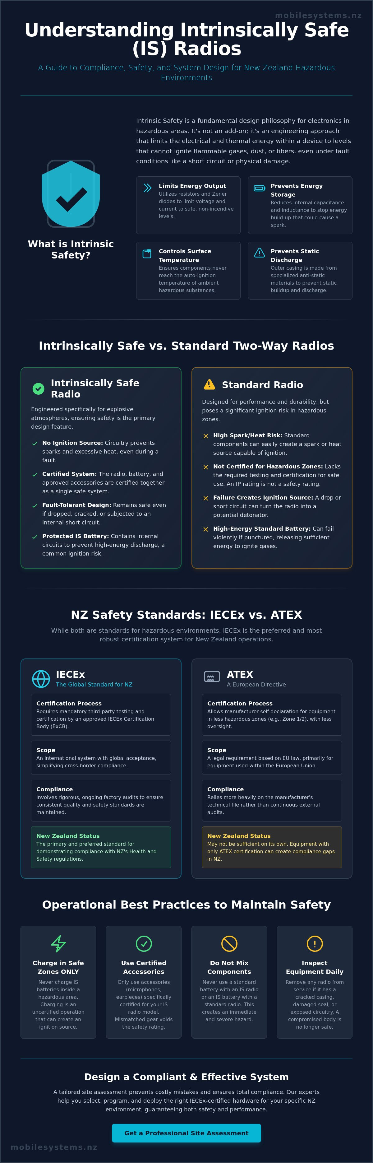 Intrinsically safe radio nz