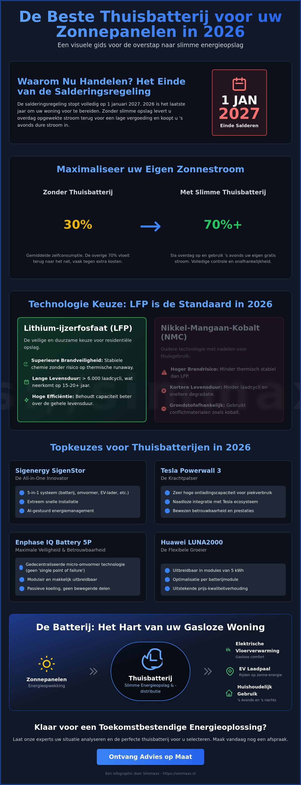 Beste thuisbatterij voor zonnepanelen