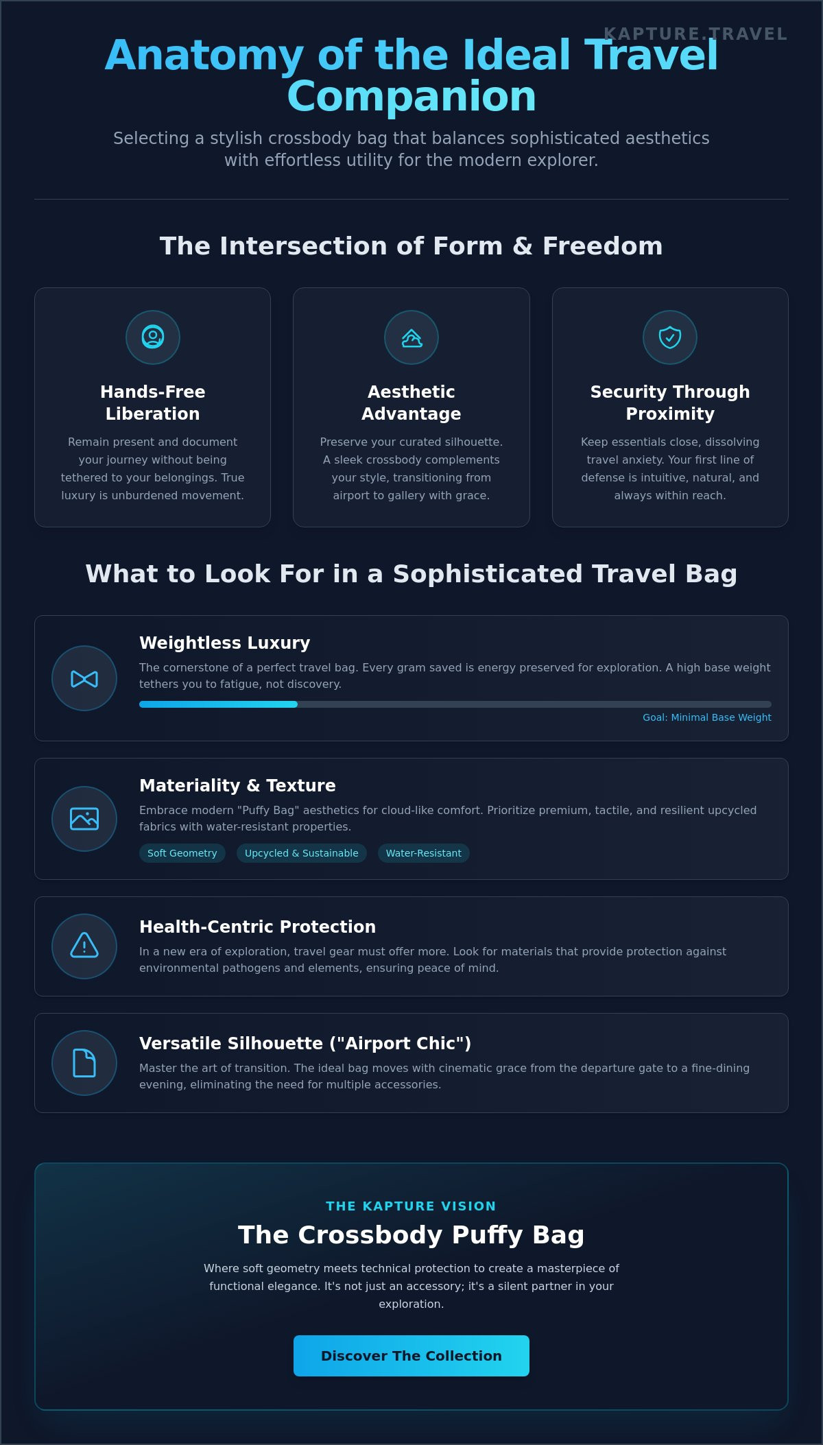 Stylish crossbody bag for travel