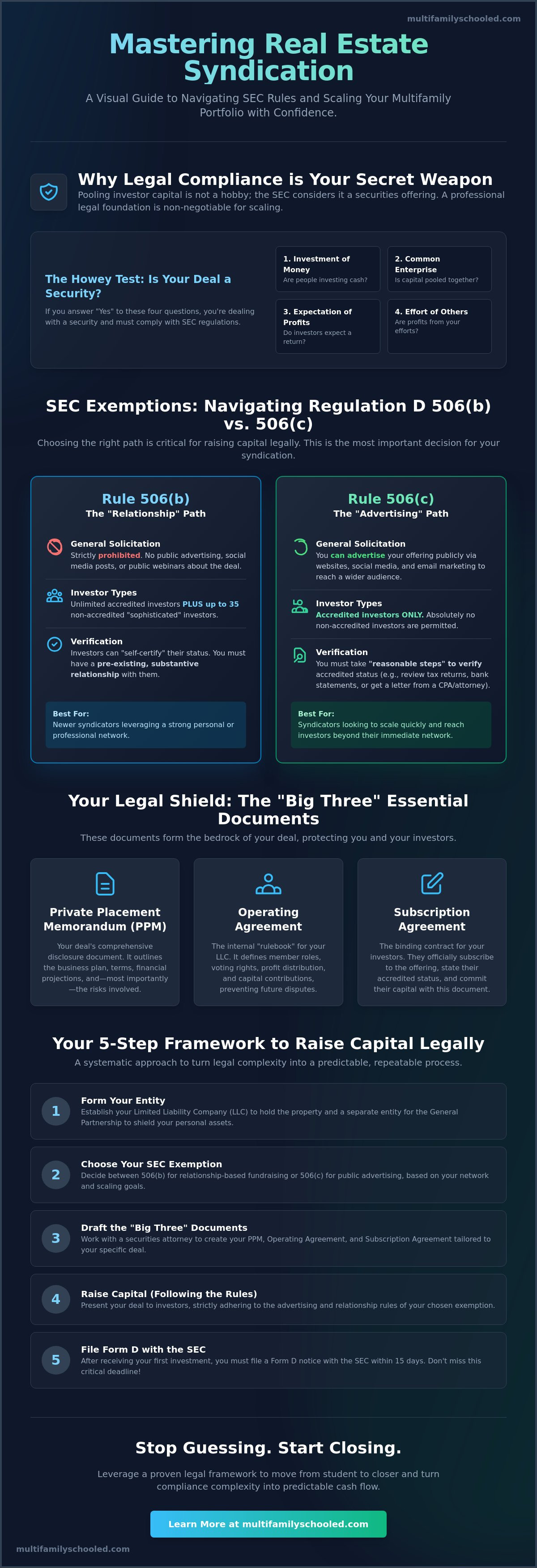 Legal requirements for real estate syndication