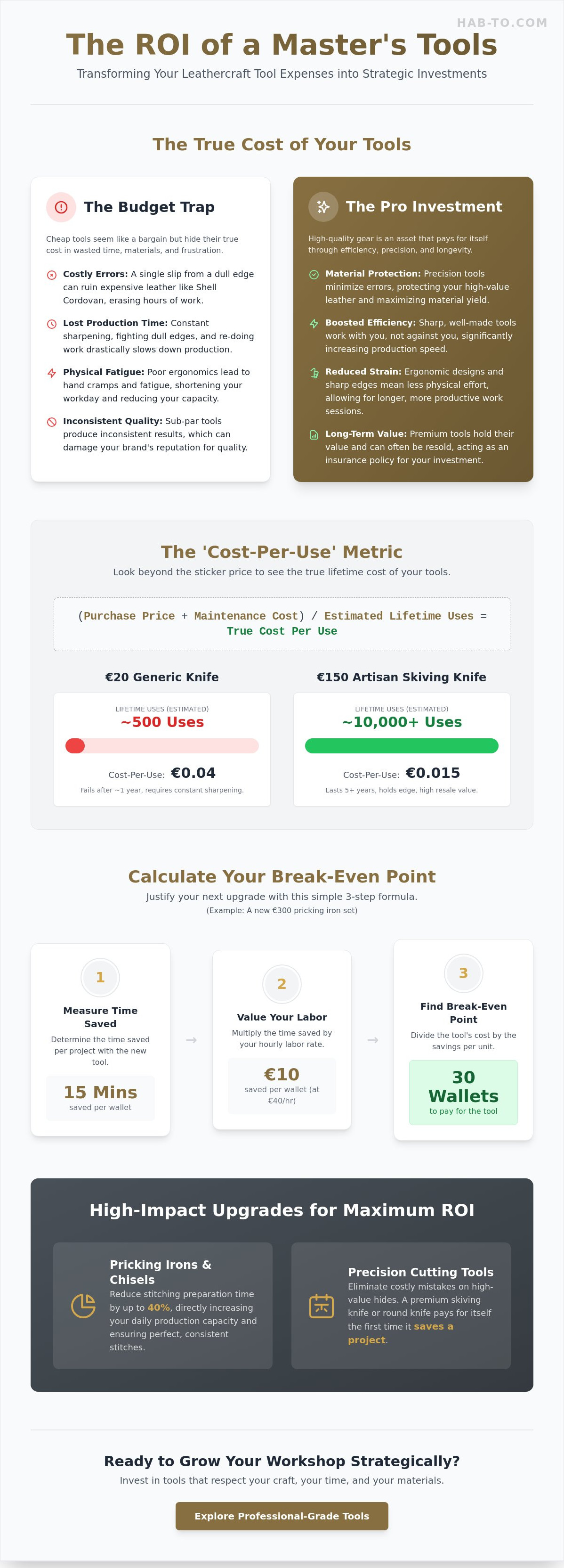 Calculating ROI on leather craft tools