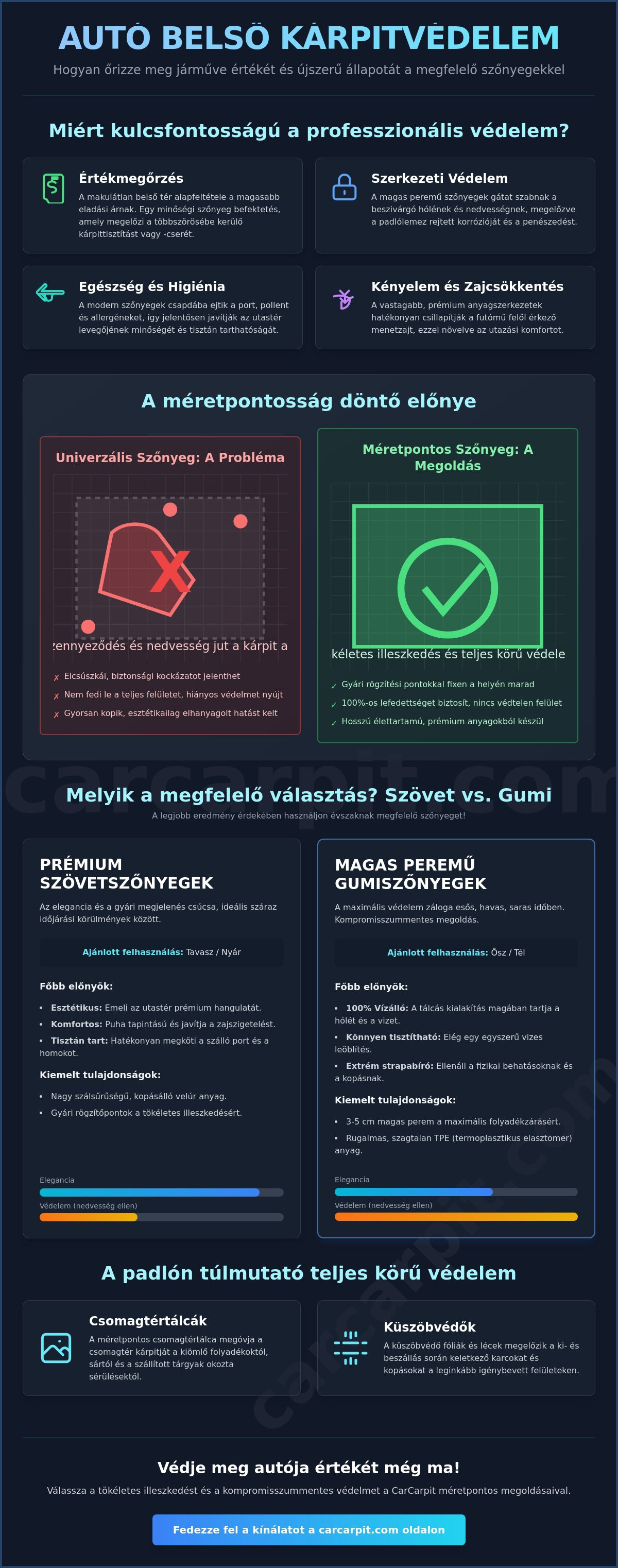 Autó belső kárpitvédelem szőnyeggel