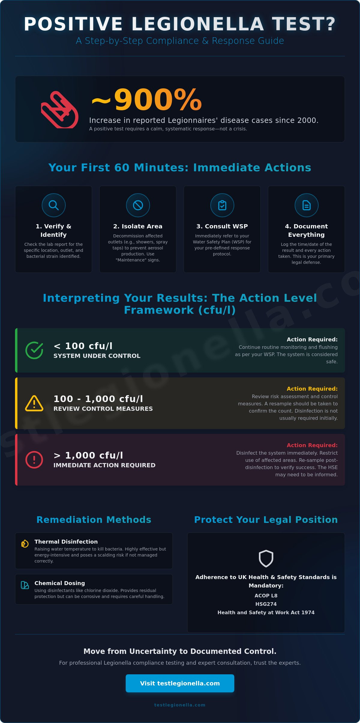 What to do after a positive legionella test result