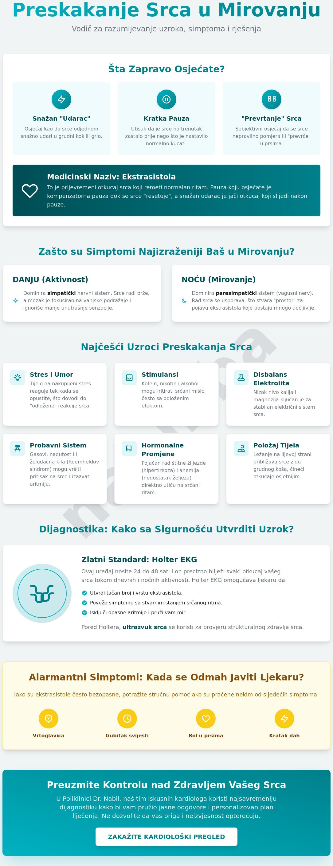Preskakanje srca u mirovanju uzroci