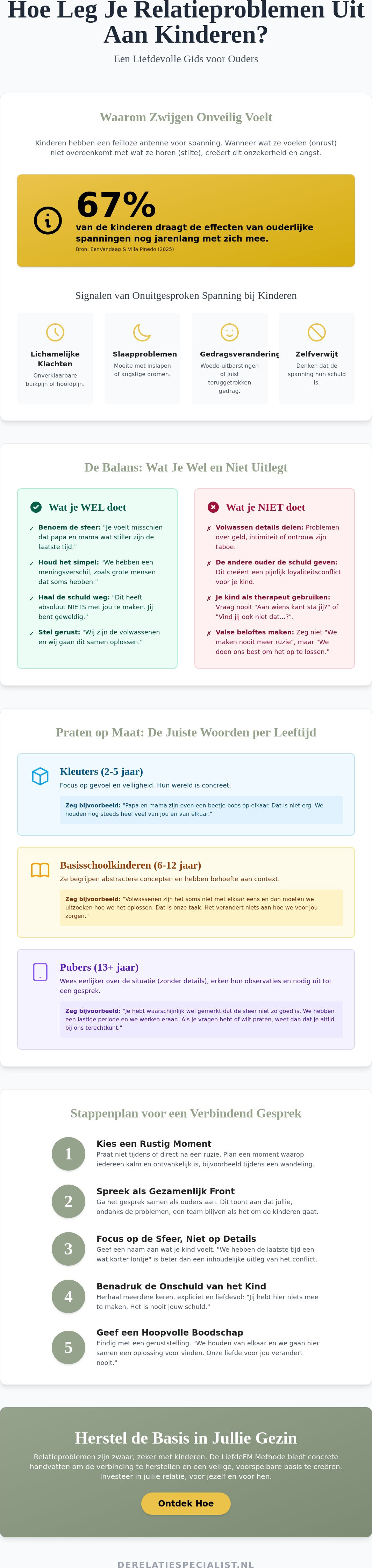 Hoe leg je relatieproblemen uit aan kinderen