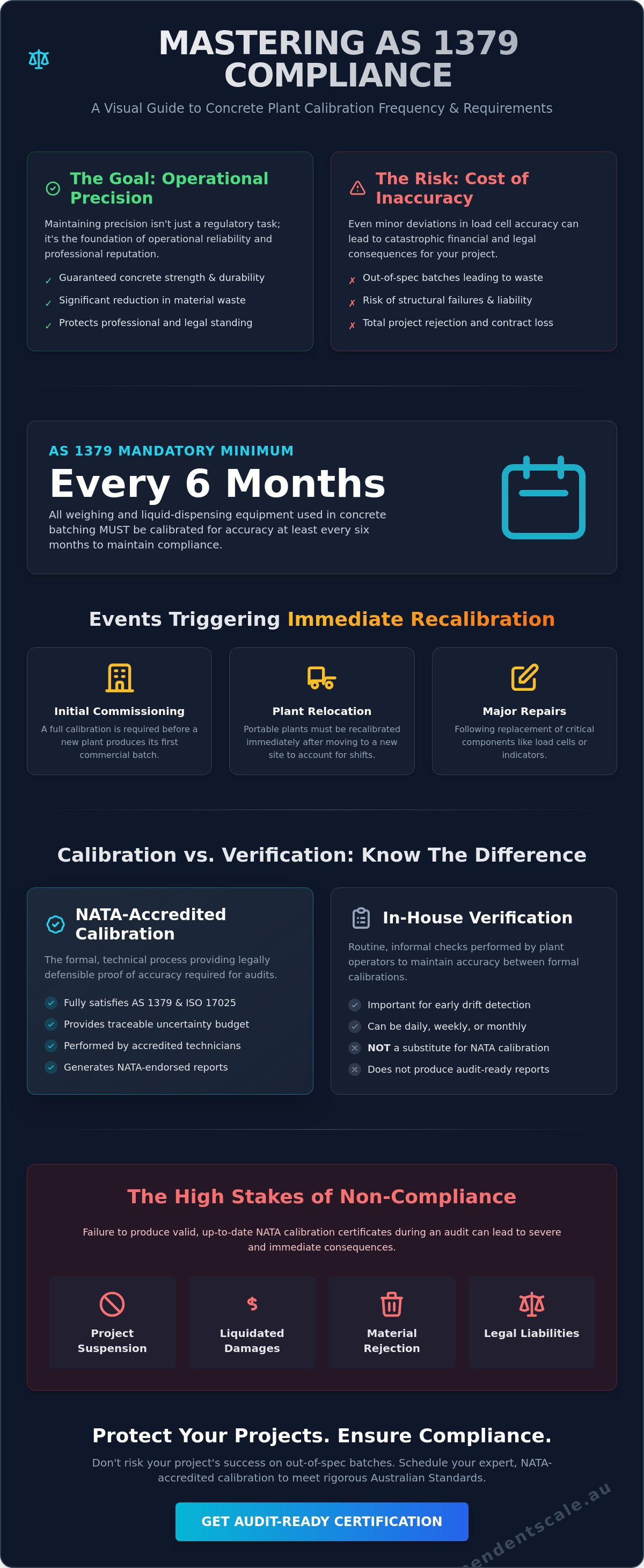 Concrete plant calibration frequency