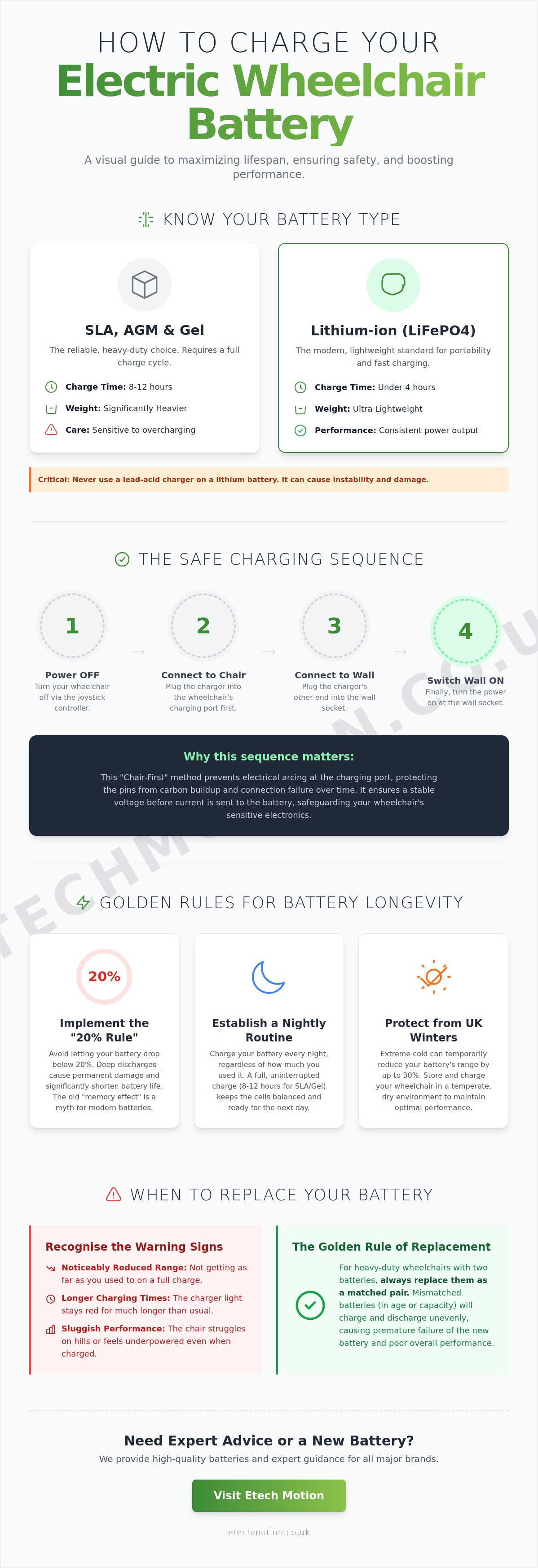 How to charge an electric wheelchair battery