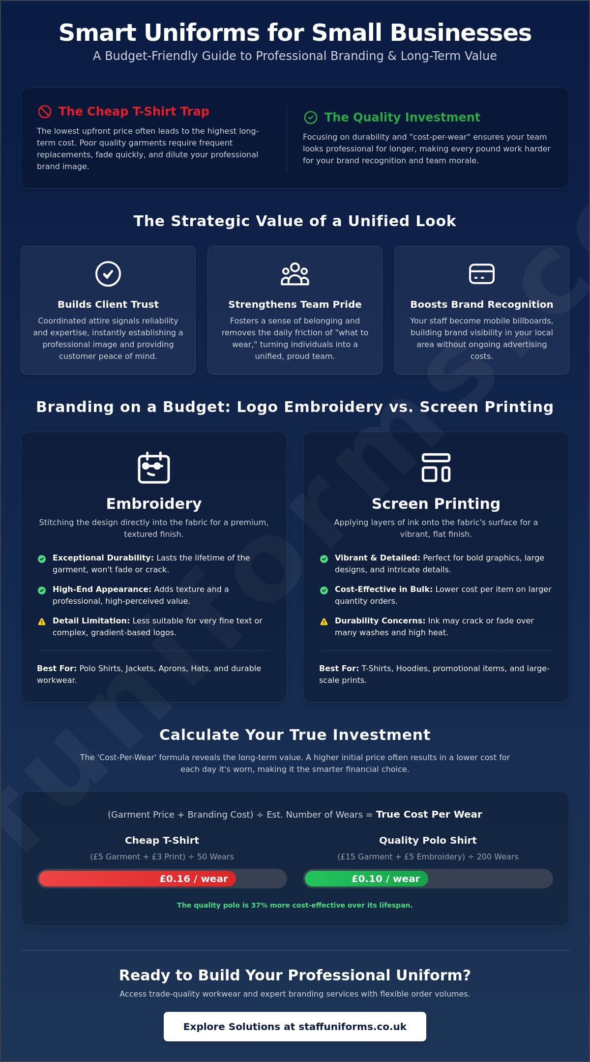 Uniform ideas for small business budget