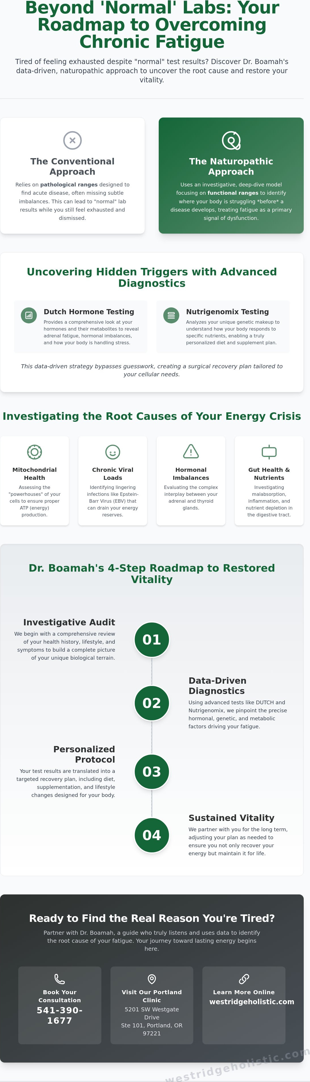 Naturopathic approach to chronic fatigue