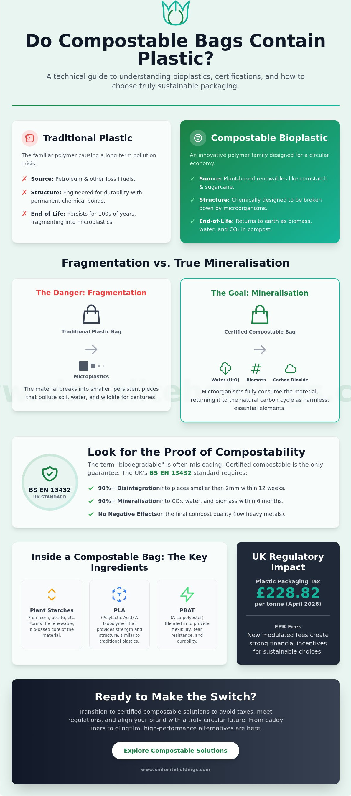 Do compostable bags contain plastic