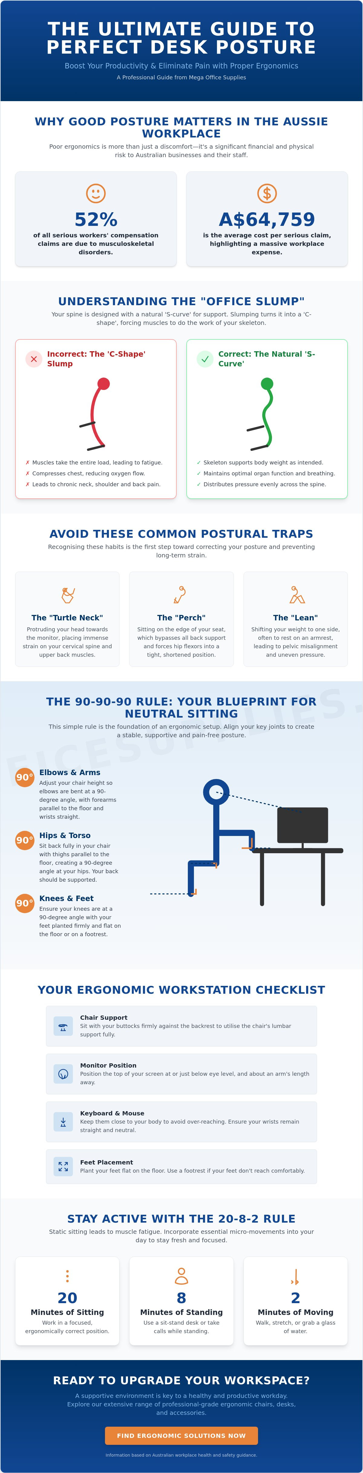 How to improve posture while sitting at a desk