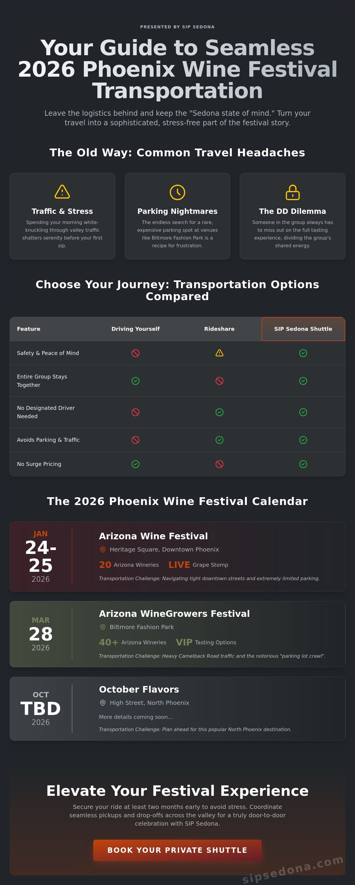 Phoenix wine festival transportation 2026