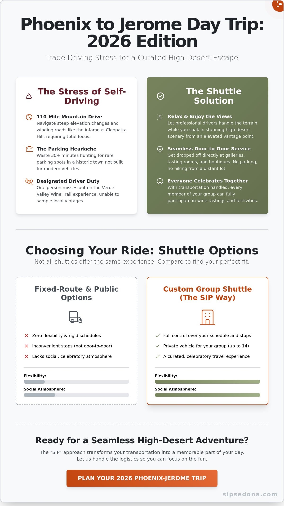 Phoenix to jerome az day trip shuttle