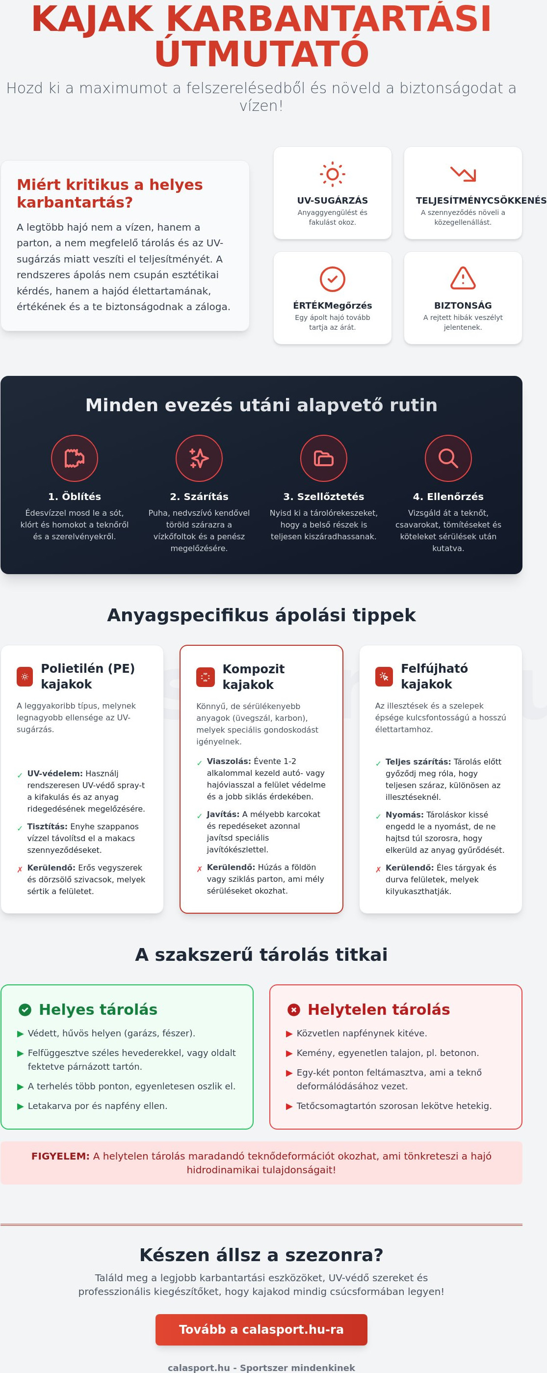 Kajak karbantartási tippek