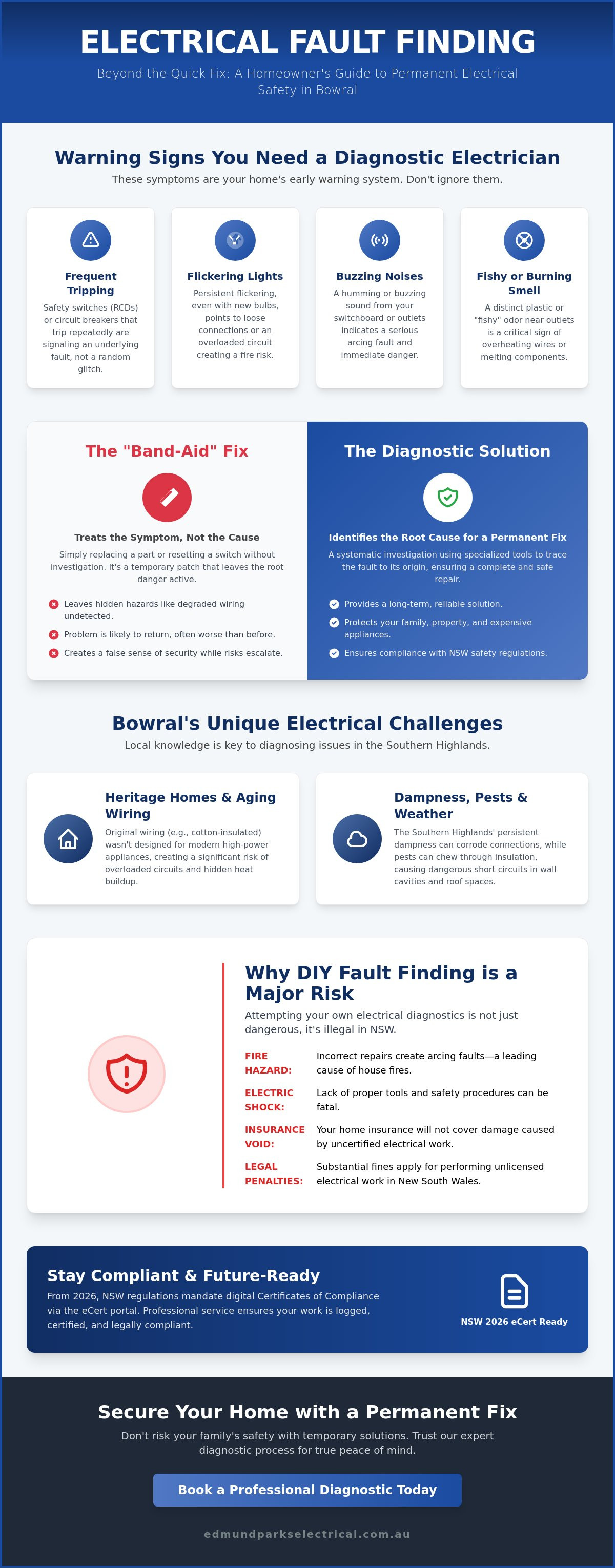 Fault finding electrician Bowral